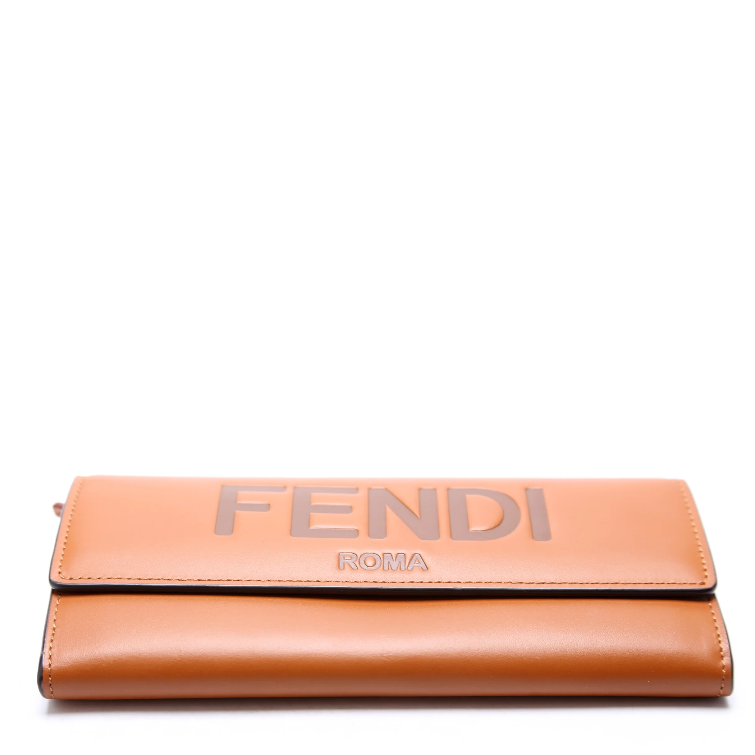 Logo Leather Flap Wallet Brown - Image 4