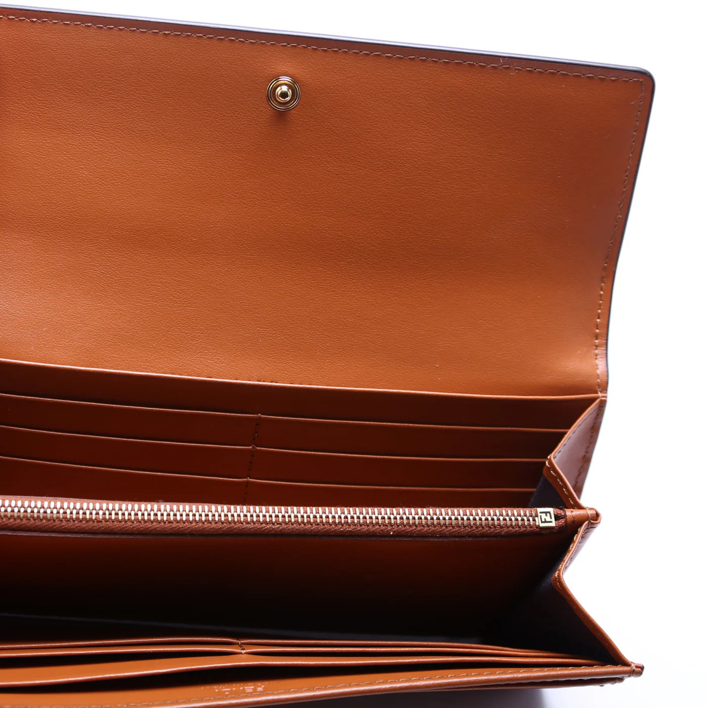 Logo Leather Flap Wallet Brown - Image 7