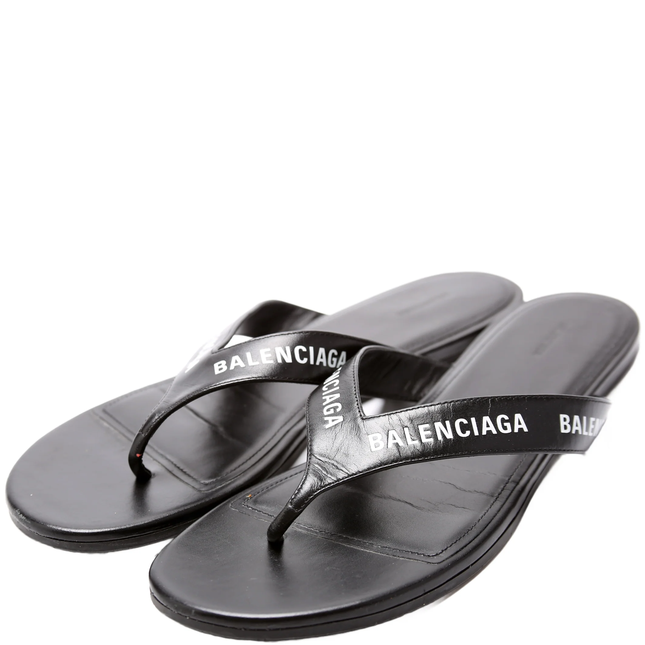Logo Leather Flip Flops Size 40.5