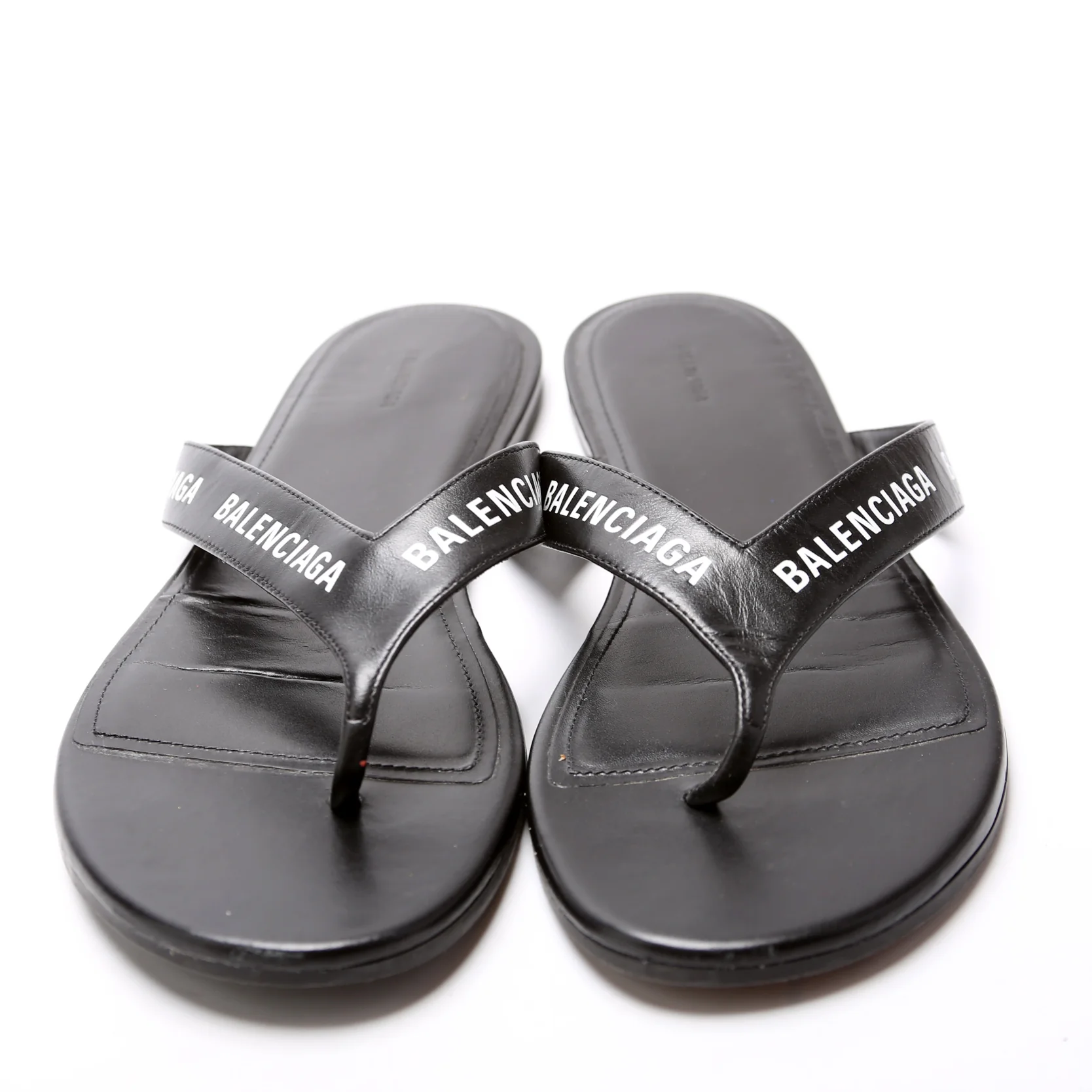 Logo Leather Flip Flops Size 40.5 - Image 2