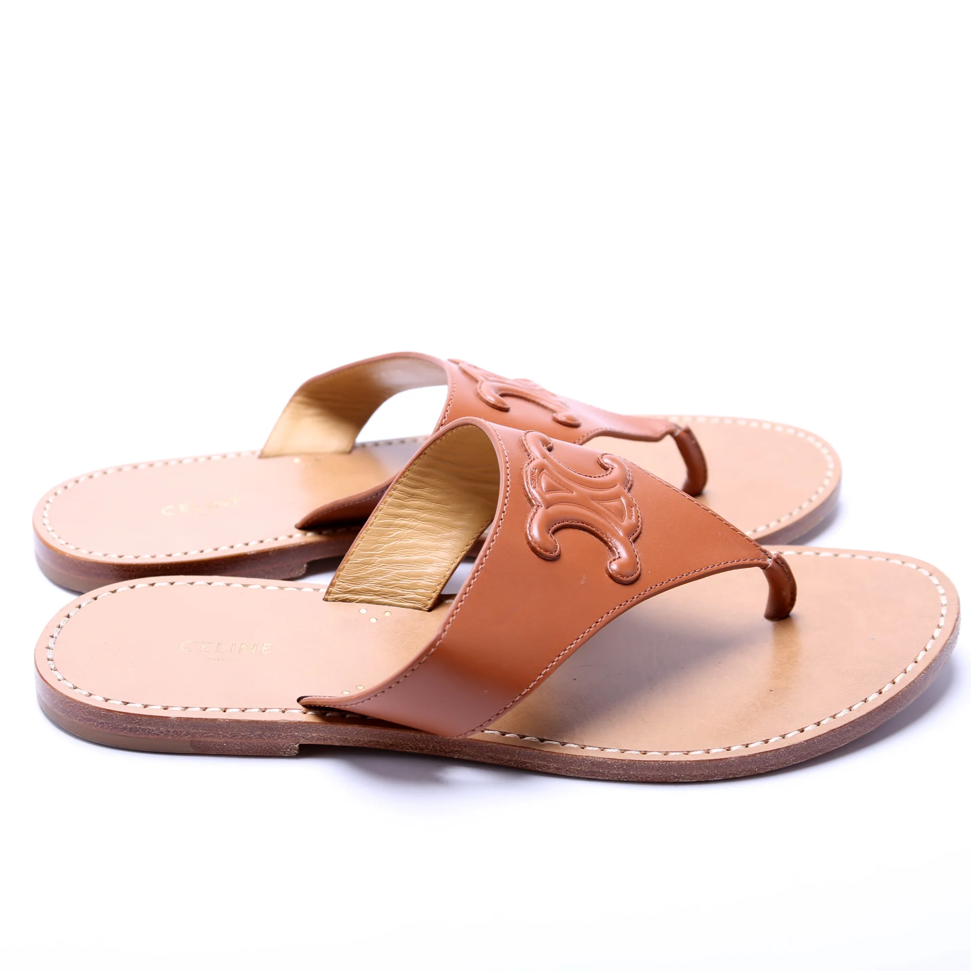 Logo Leather Sandals Size 39 - Image 3