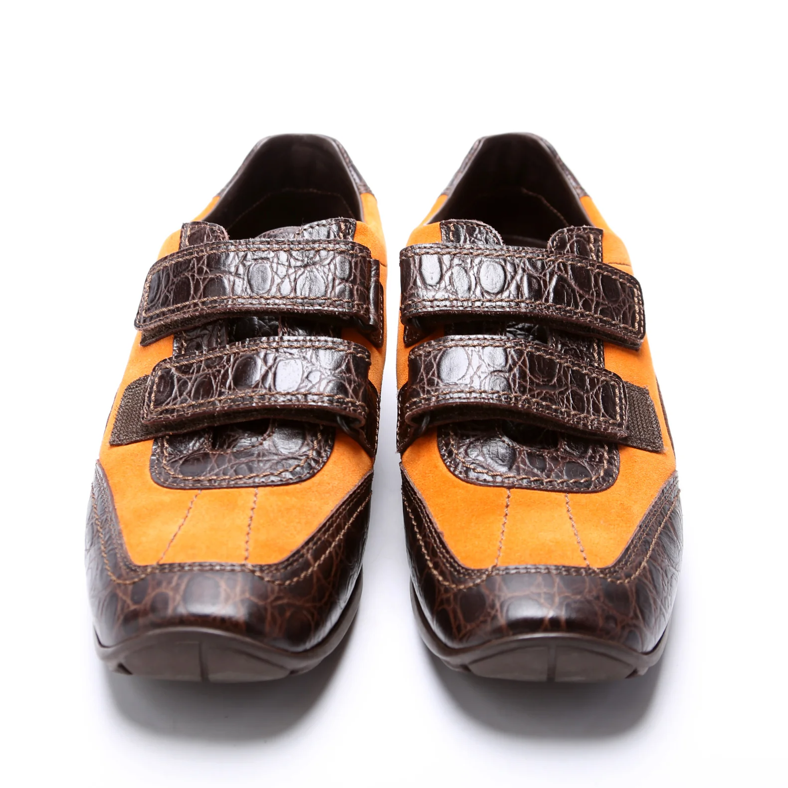 Logo Leather/Suede Velcro Sneakers Size 38.5 - Image 2