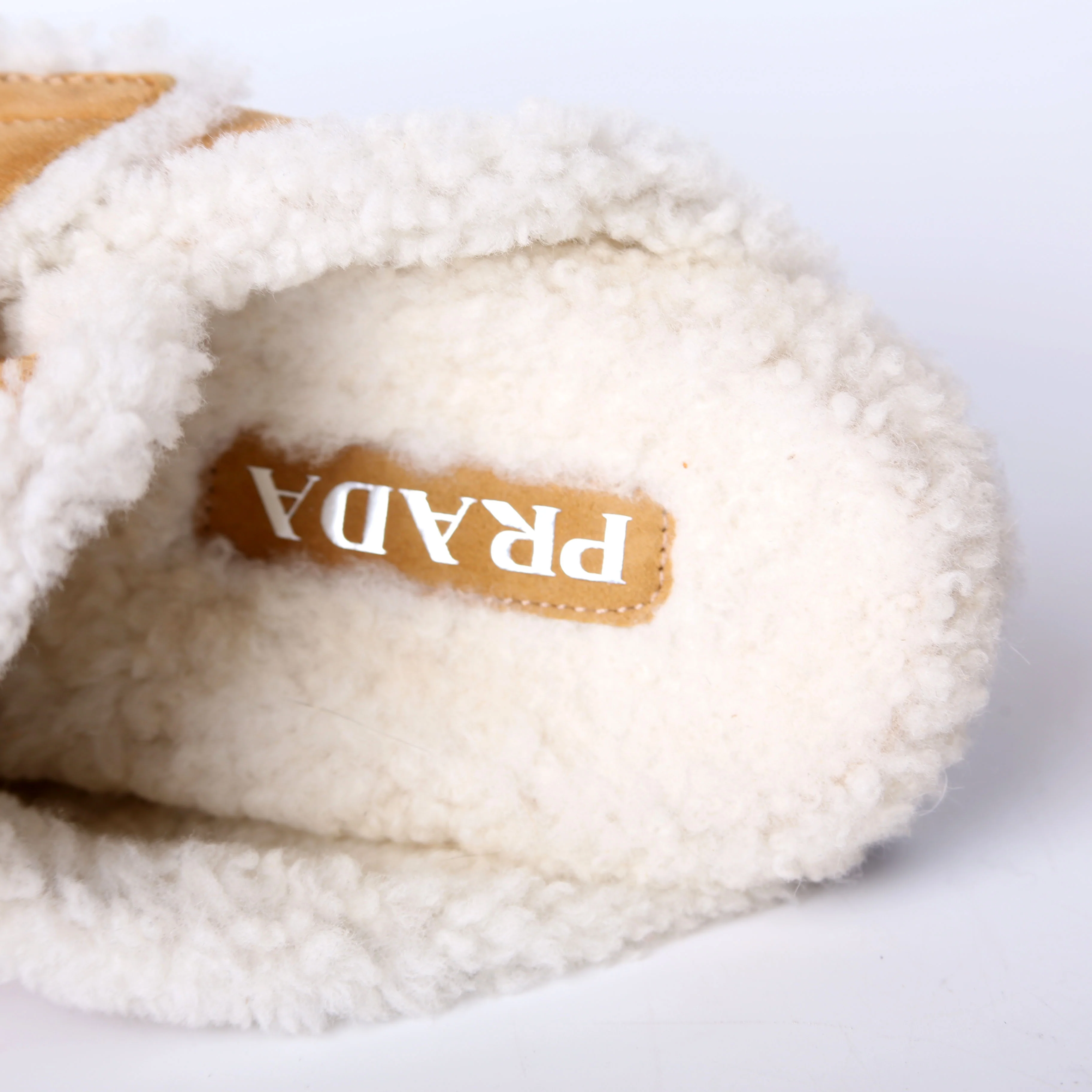 Logo Suede/Shearling Mules Size 37.5 - Image 10