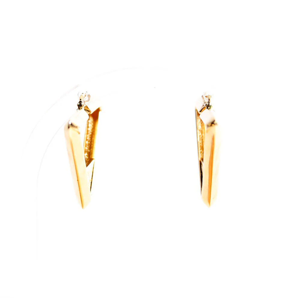 Logo Triangle Hoop Earrings Gold - Image 2