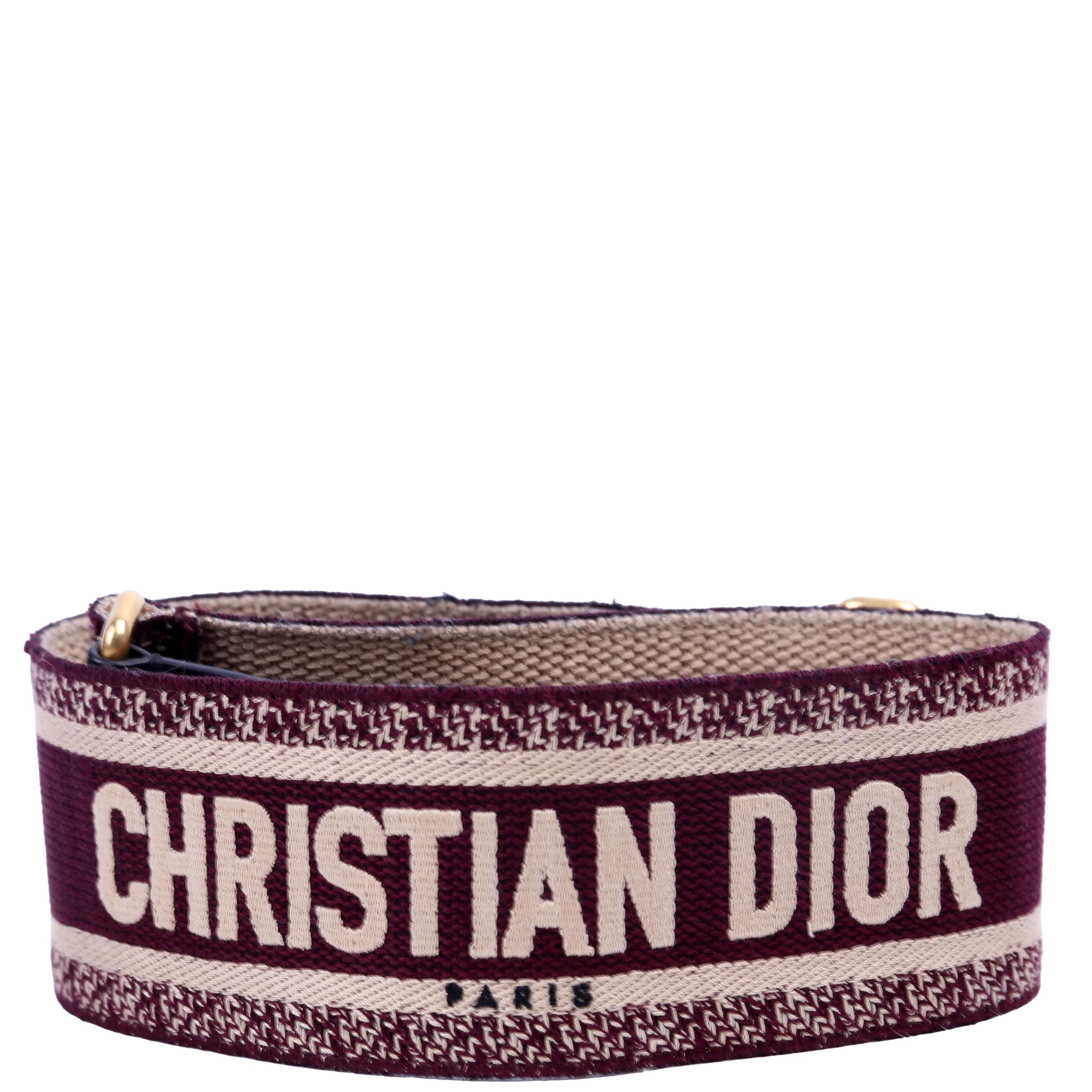 Logo Wide Non-Adjustable Strap Burgundy