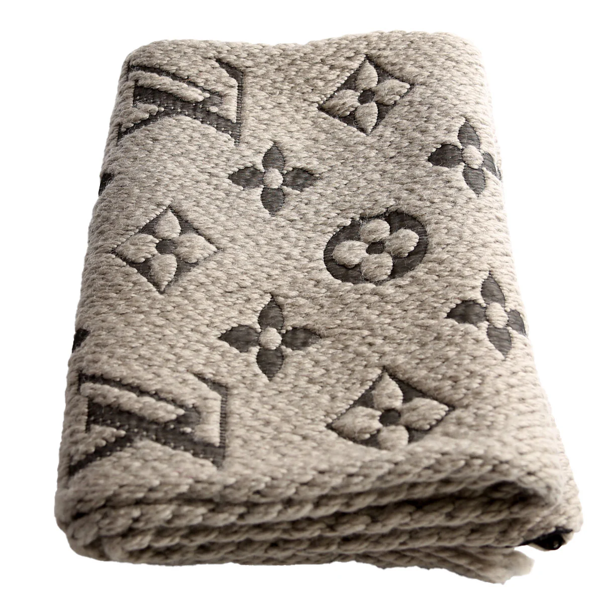 Logomania Wool/Silk Scarf Grey