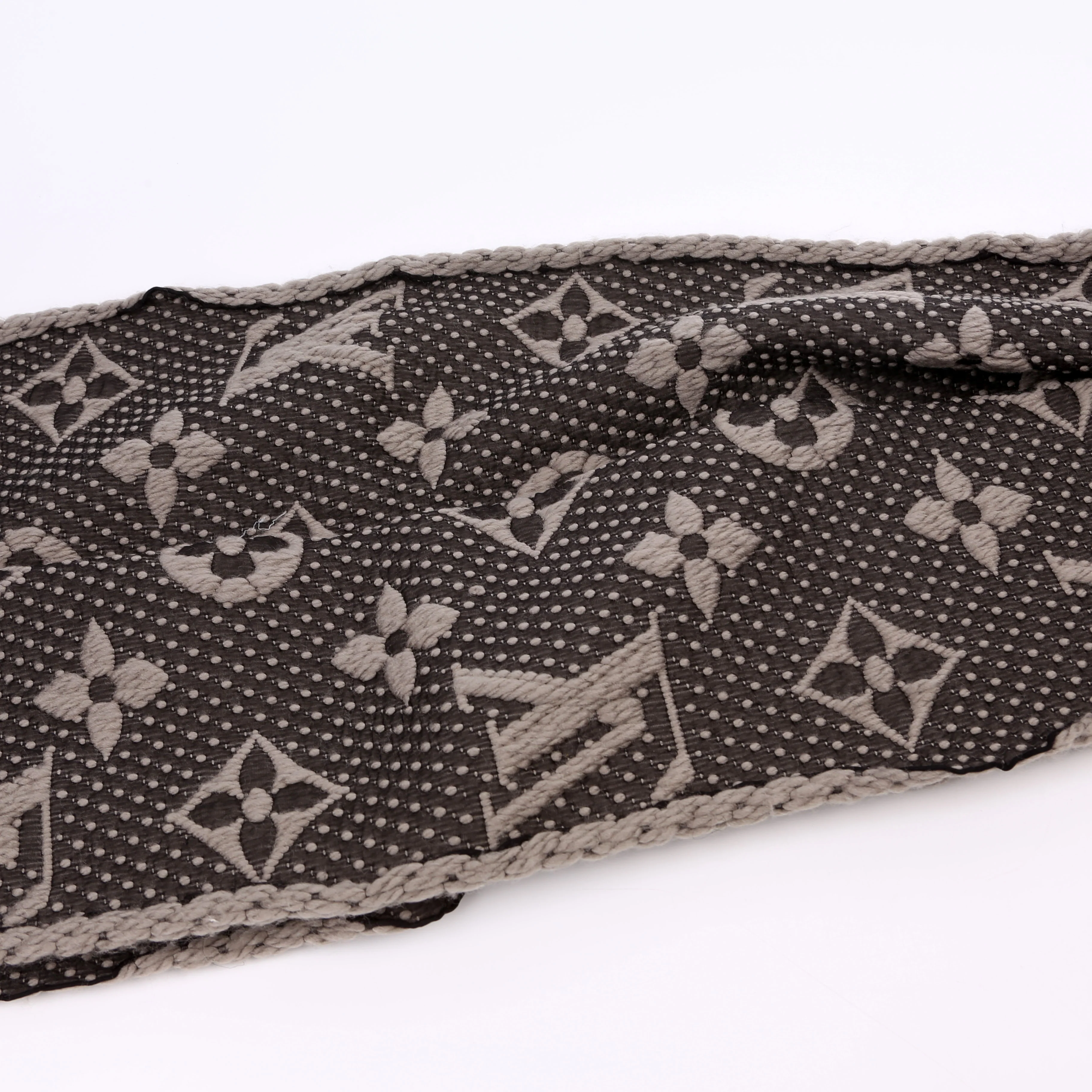 Logomania Wool/Silk Scarf Grey - Image 3