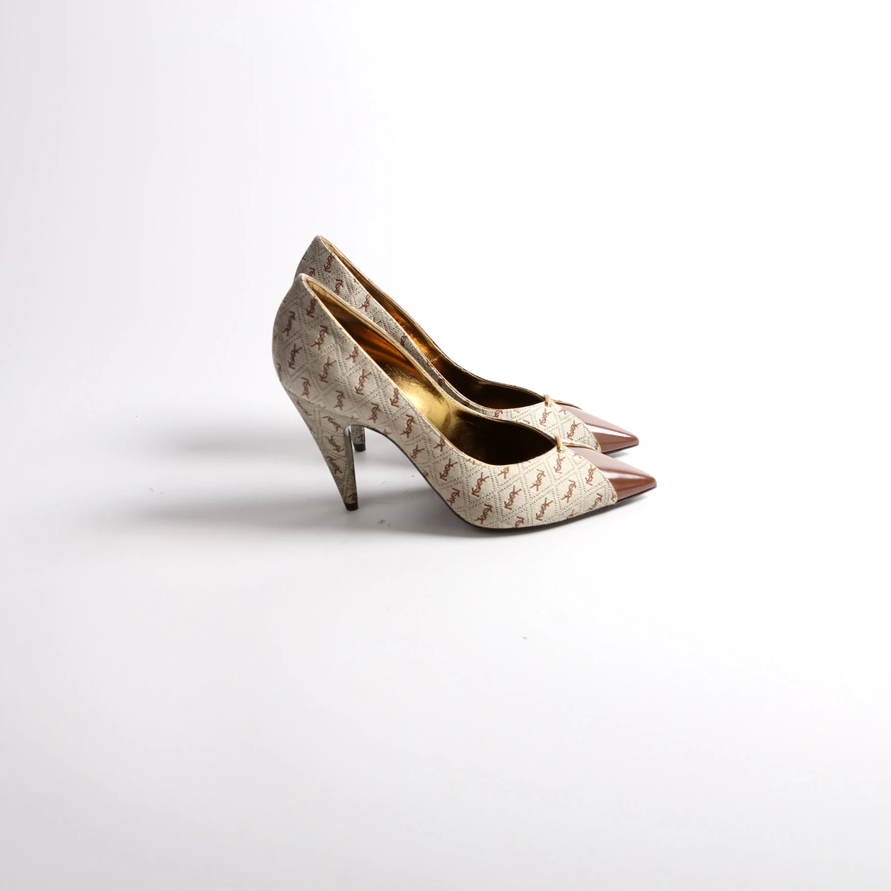 Lola Cap Toe Monogram Pumps Size 37.5 - Image 5
