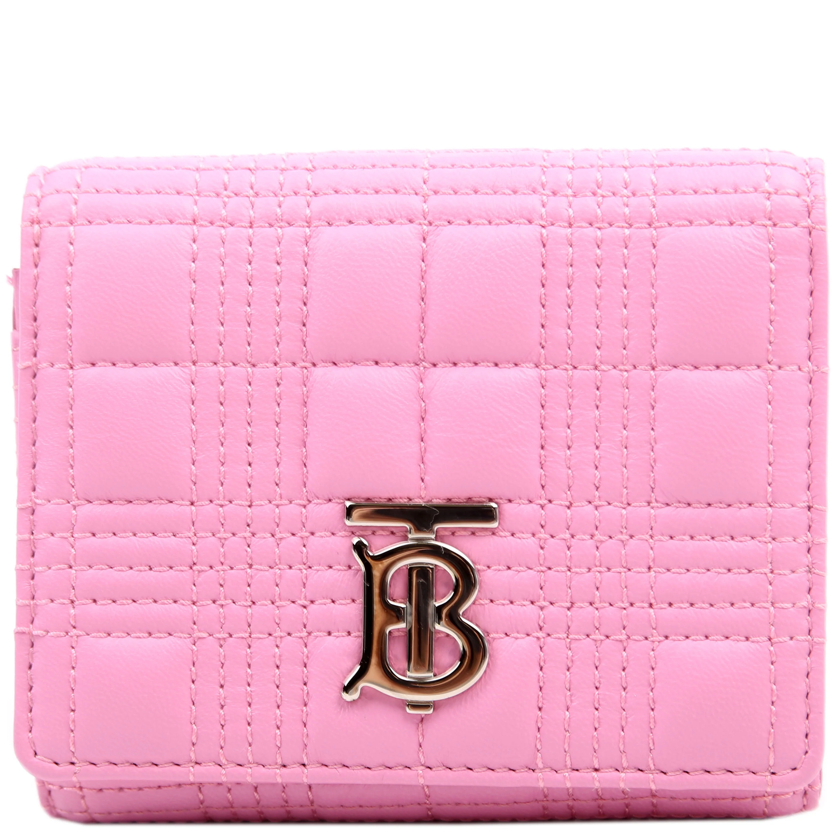 Lola Compact Wallet Quilted Lambskin Pink