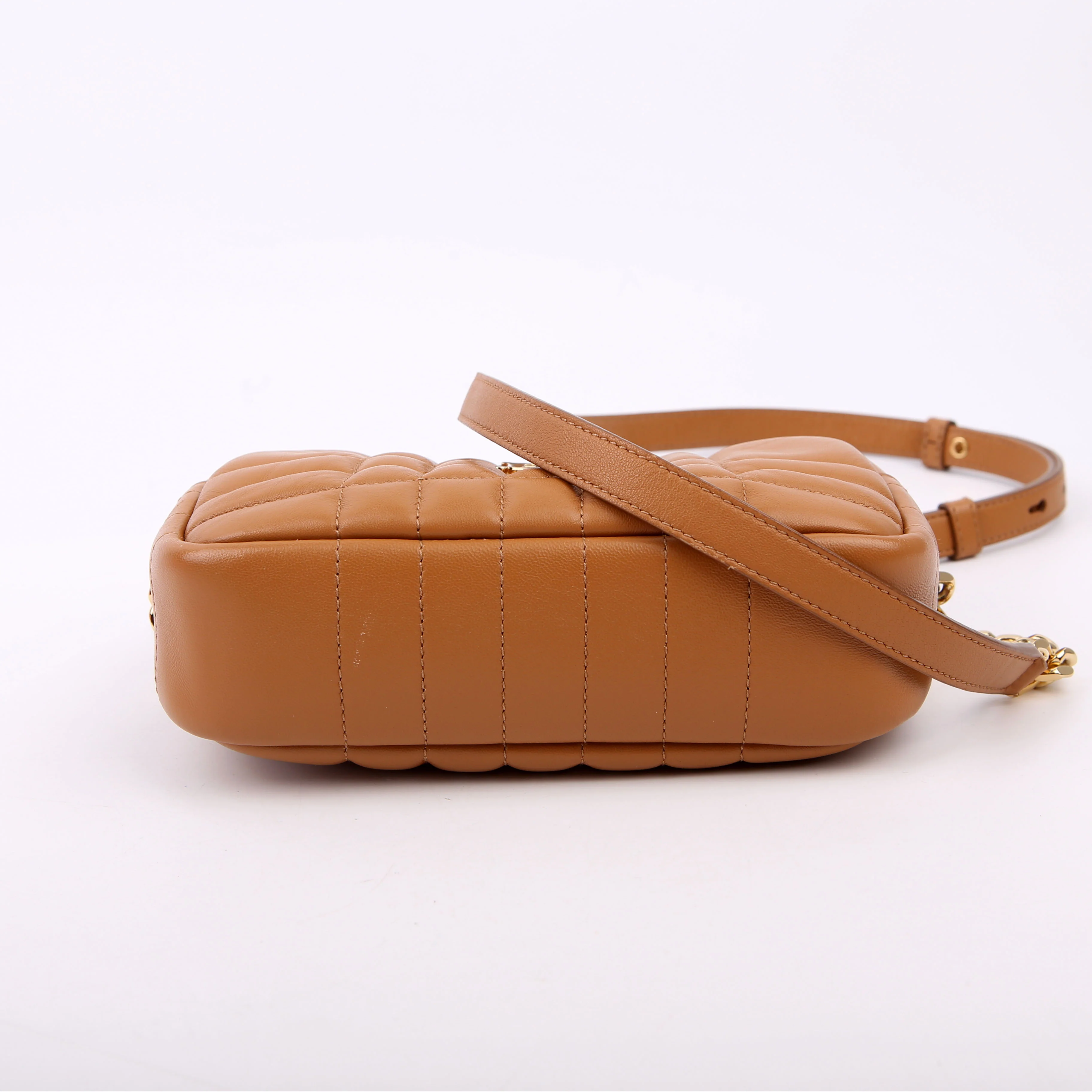 Lola Mini Camera Bag Quilted Leather Brown - Image 4
