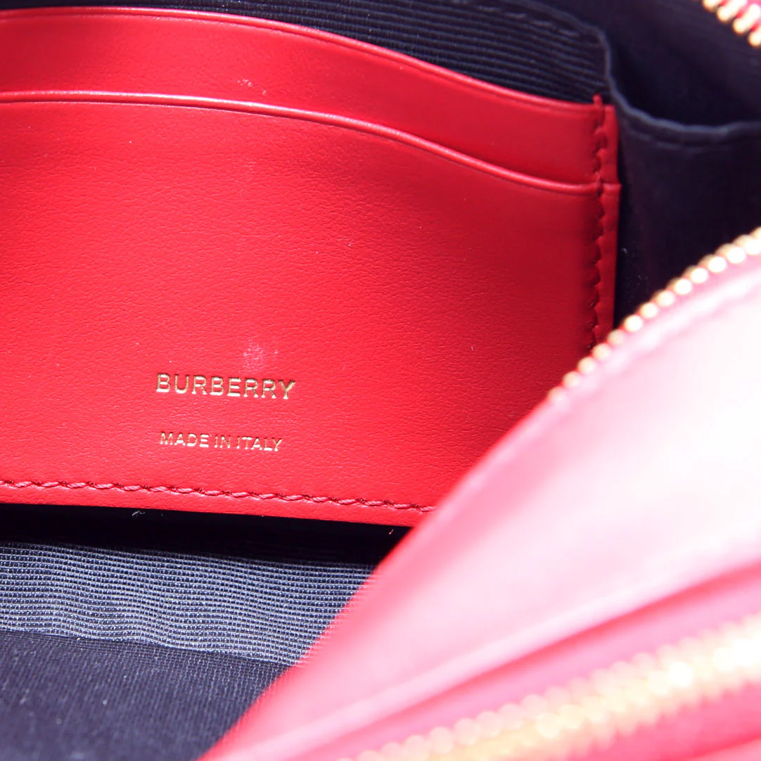 Lola Mini Camera Bag Quilted Leather Red - Image 9