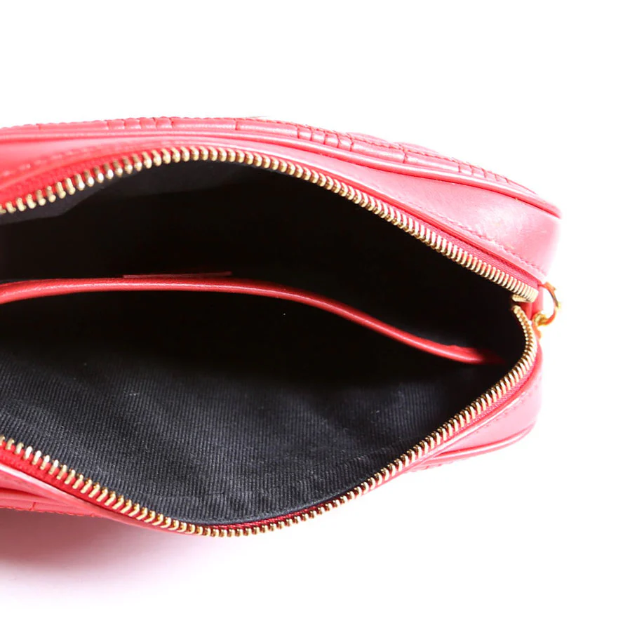 Lola Small Camera Bag Quilted Leather Red - Image 13