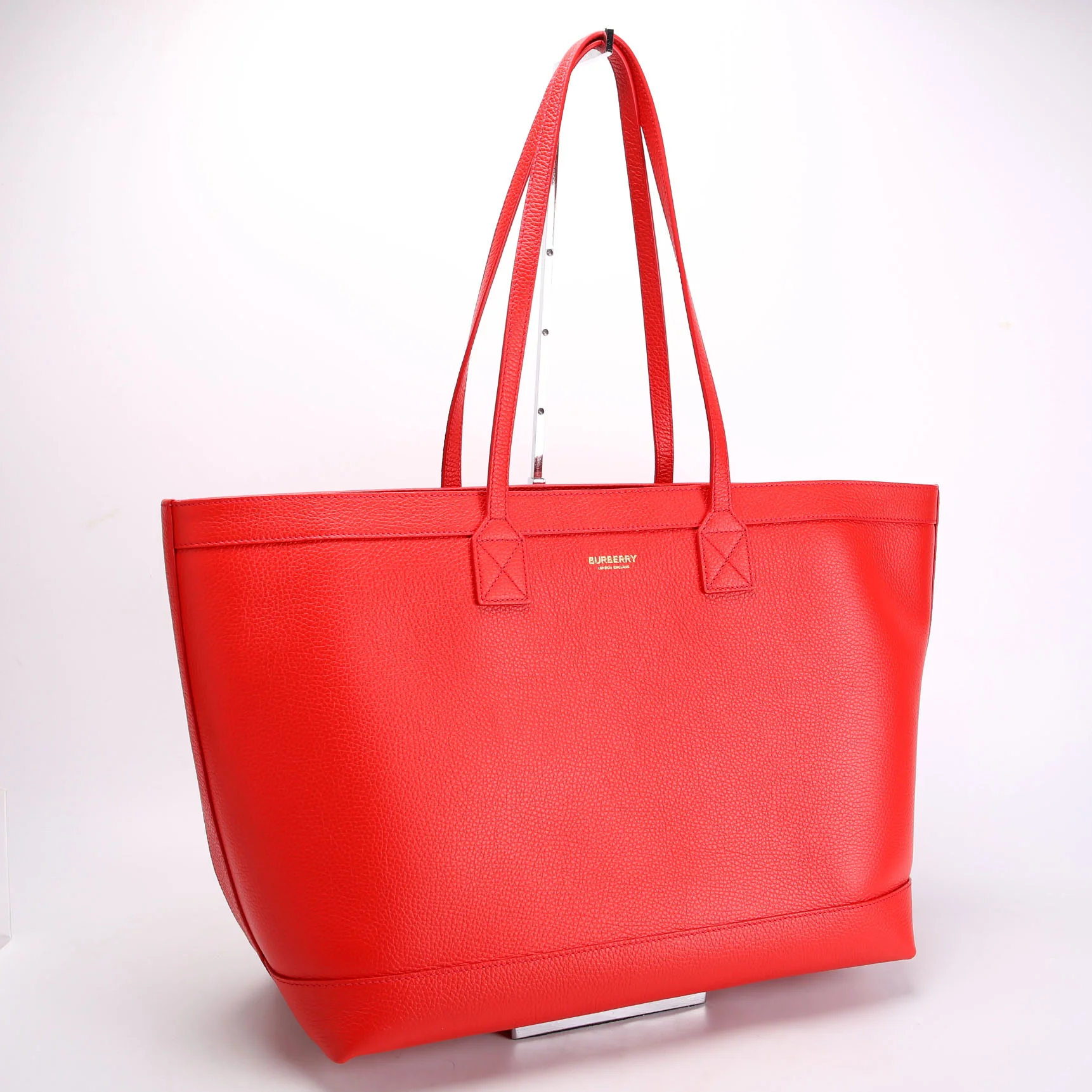 London Tote Leather Medium Red/Brown - Image 2
