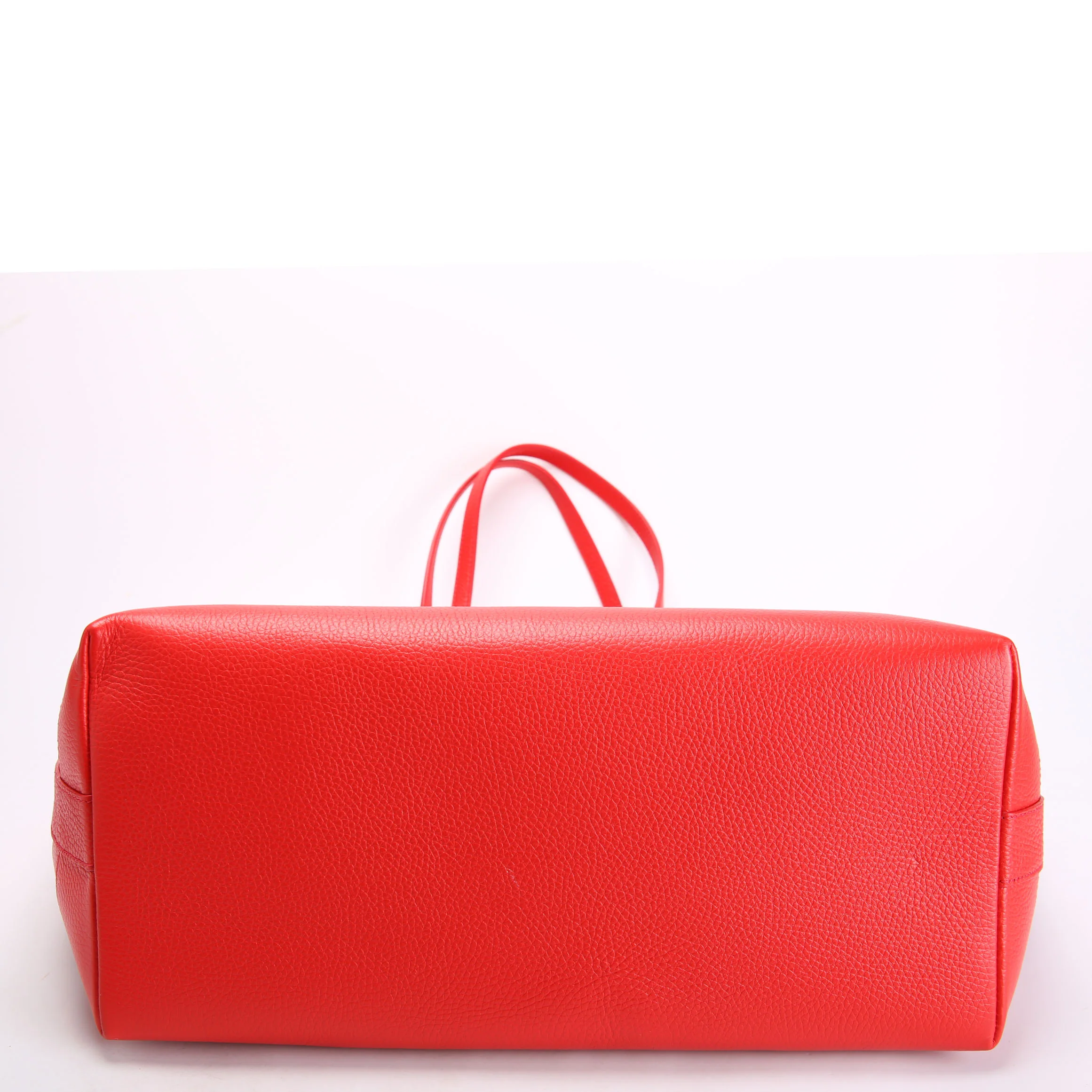 London Tote Leather Medium Red/Brown - Image 4