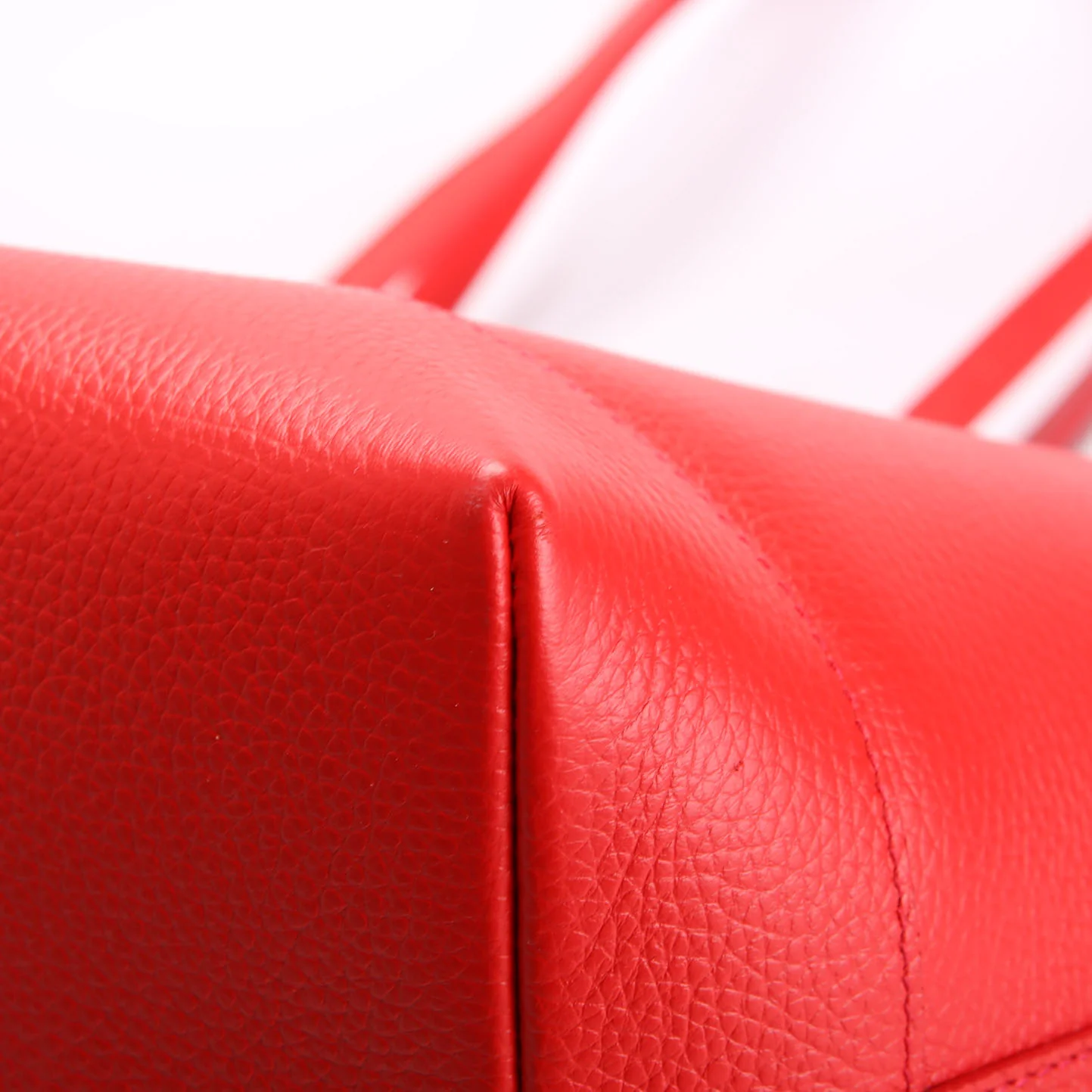 London Tote Leather Medium Red/Brown - Image 7