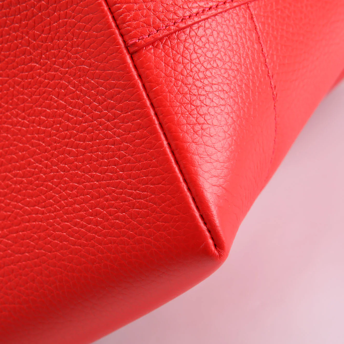 London Tote Leather Medium Red/Brown - Image 9