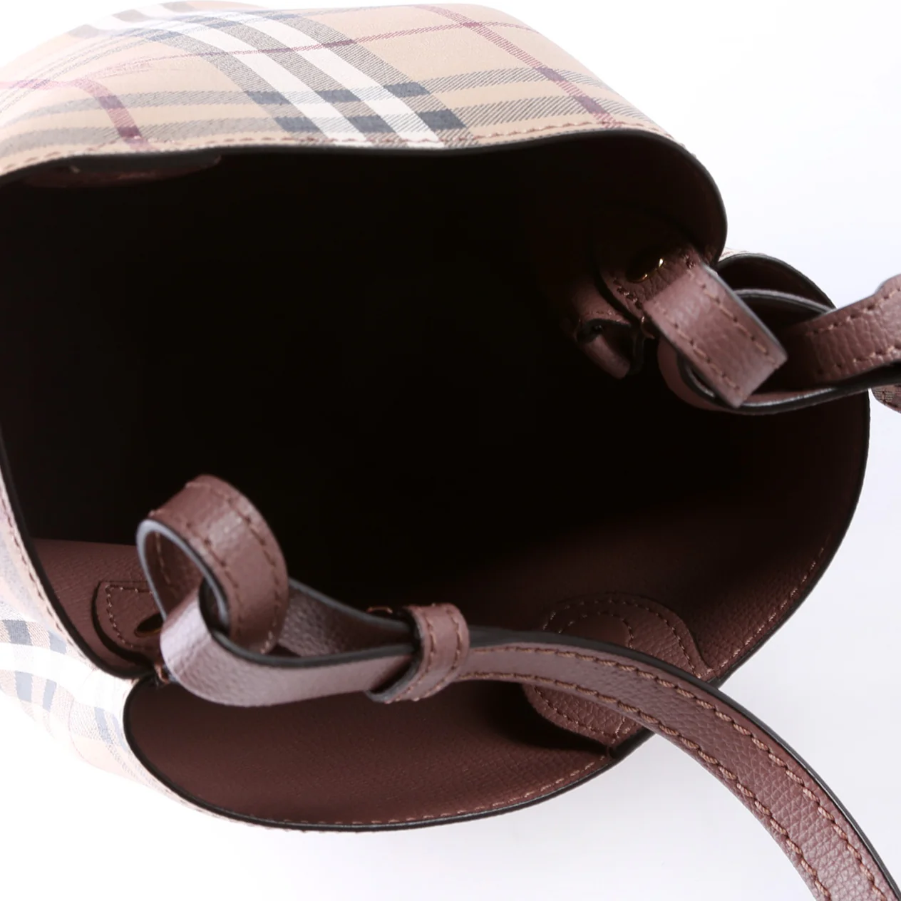 Lorne Small Bucket Bag Mauve/Beige - Image 10