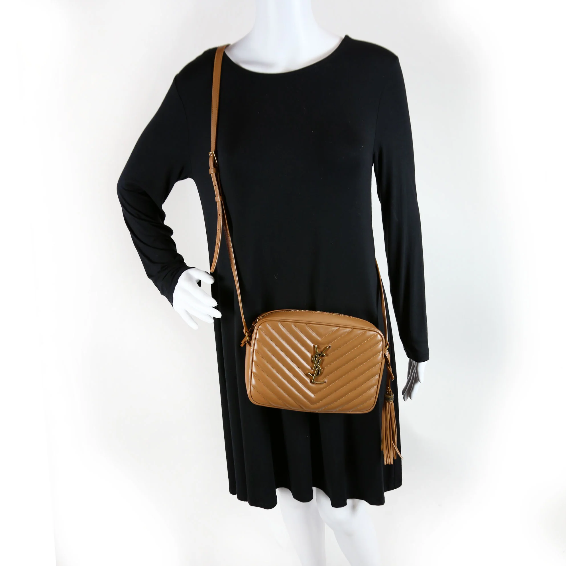 Lou Camera Bag Chevron Nude/Gold - Image 11
