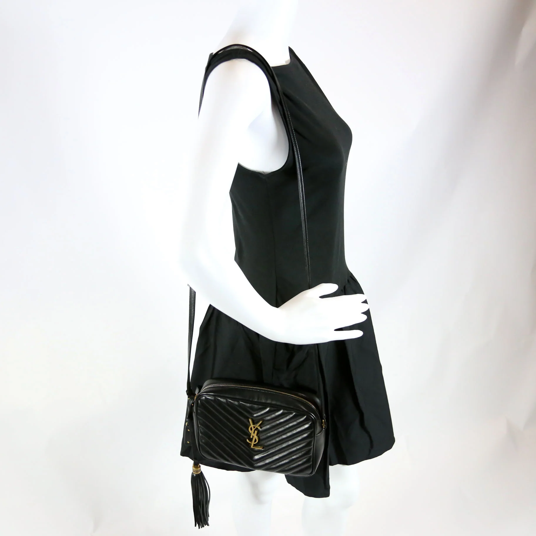 Lou Camera Bag Quilted 574494 Black/Gold - Image 9