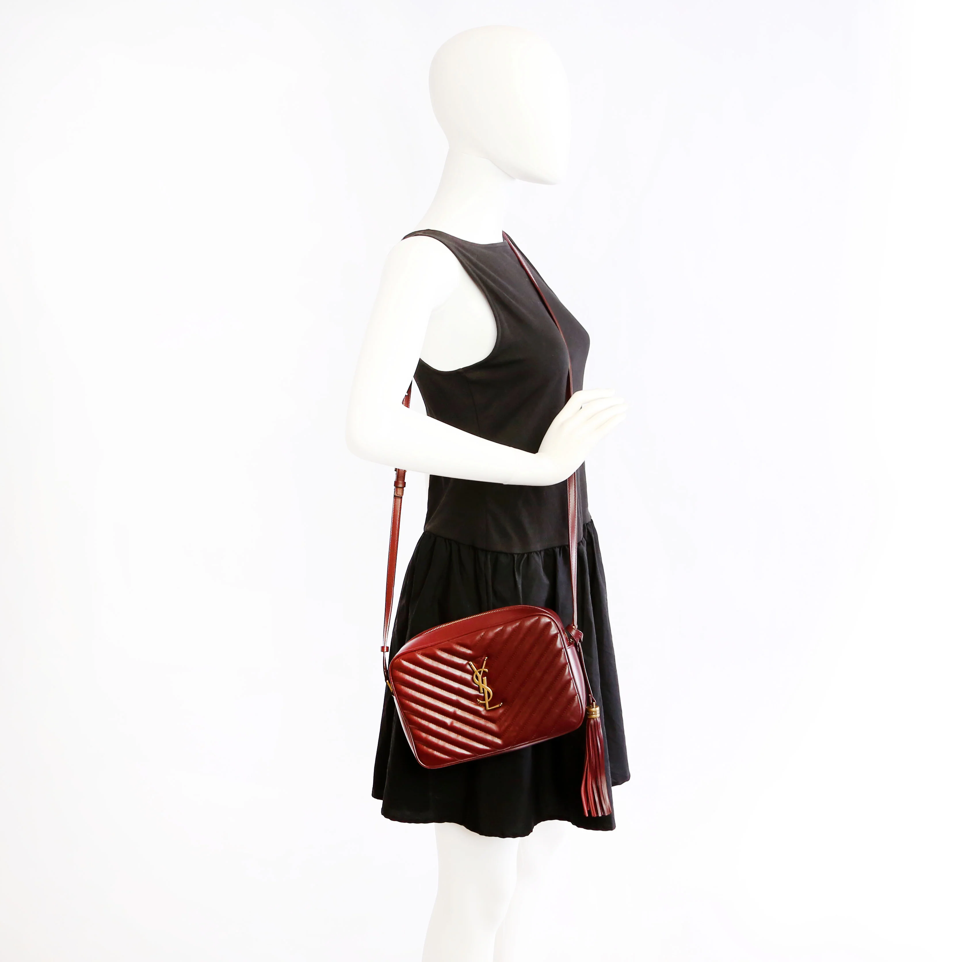 Lou Camera Bag Quilted 612544 Burgundy - Image 14