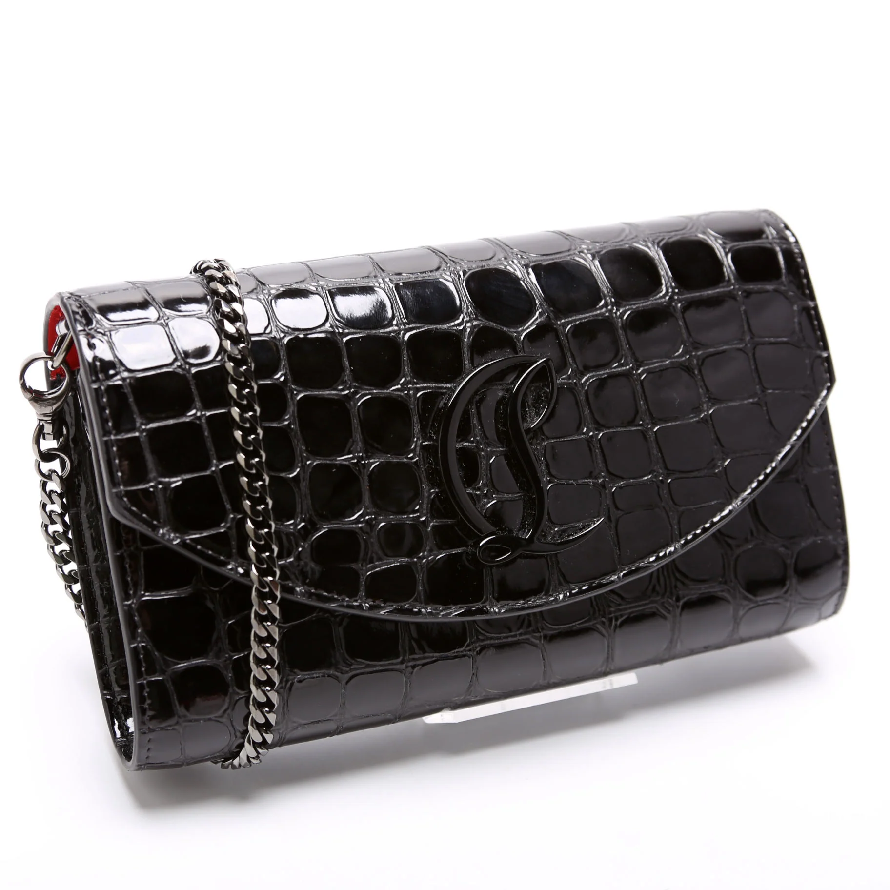 LOUB154 Clutch NM Crocodile Embossed Black - Image 2