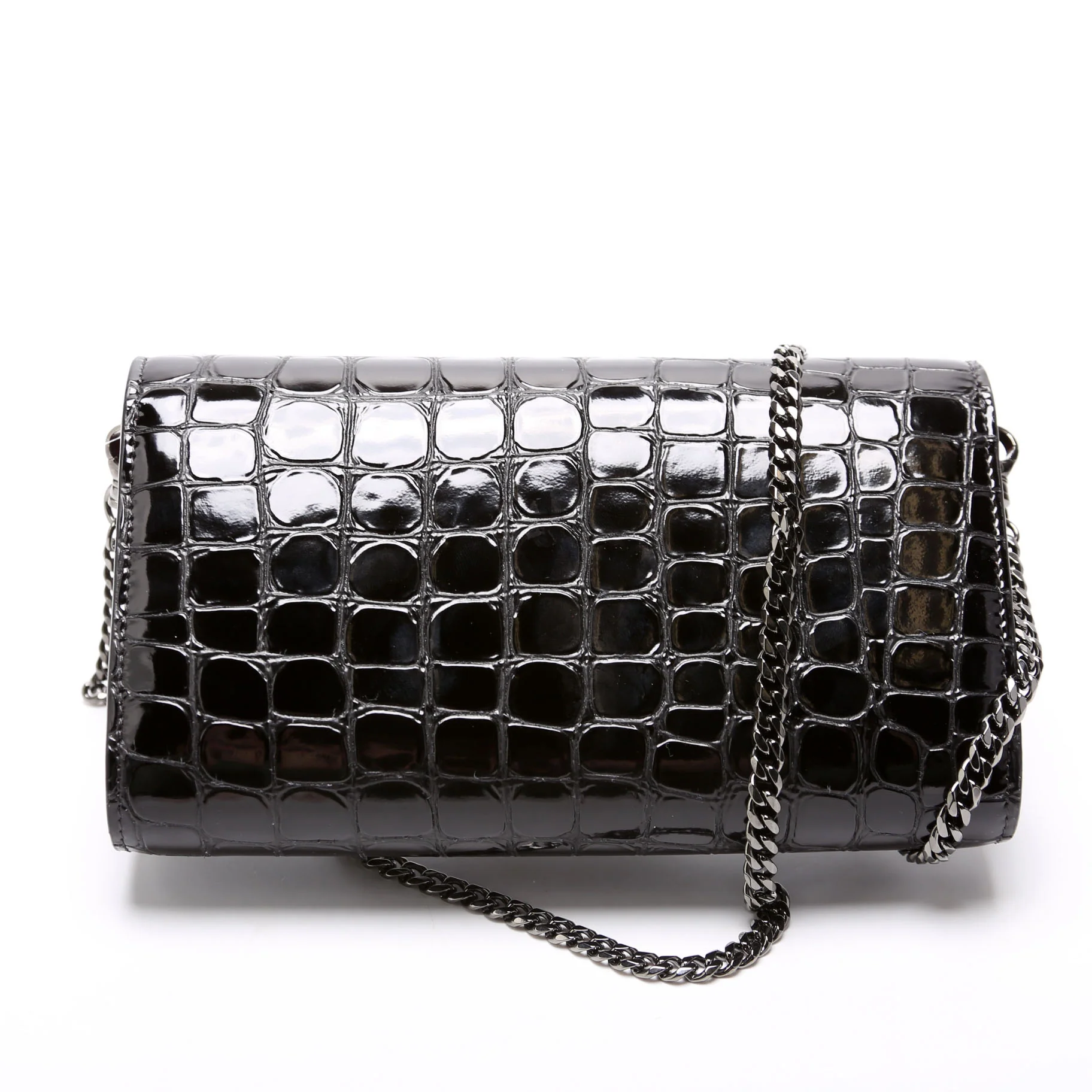 LOUB154 Clutch NM Crocodile Embossed Black - Image 3