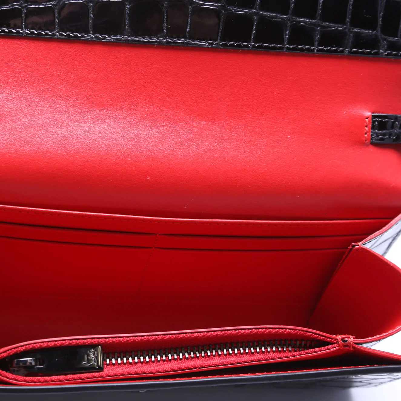 LOUB154 Clutch NM Crocodile Embossed Black - Image 7
