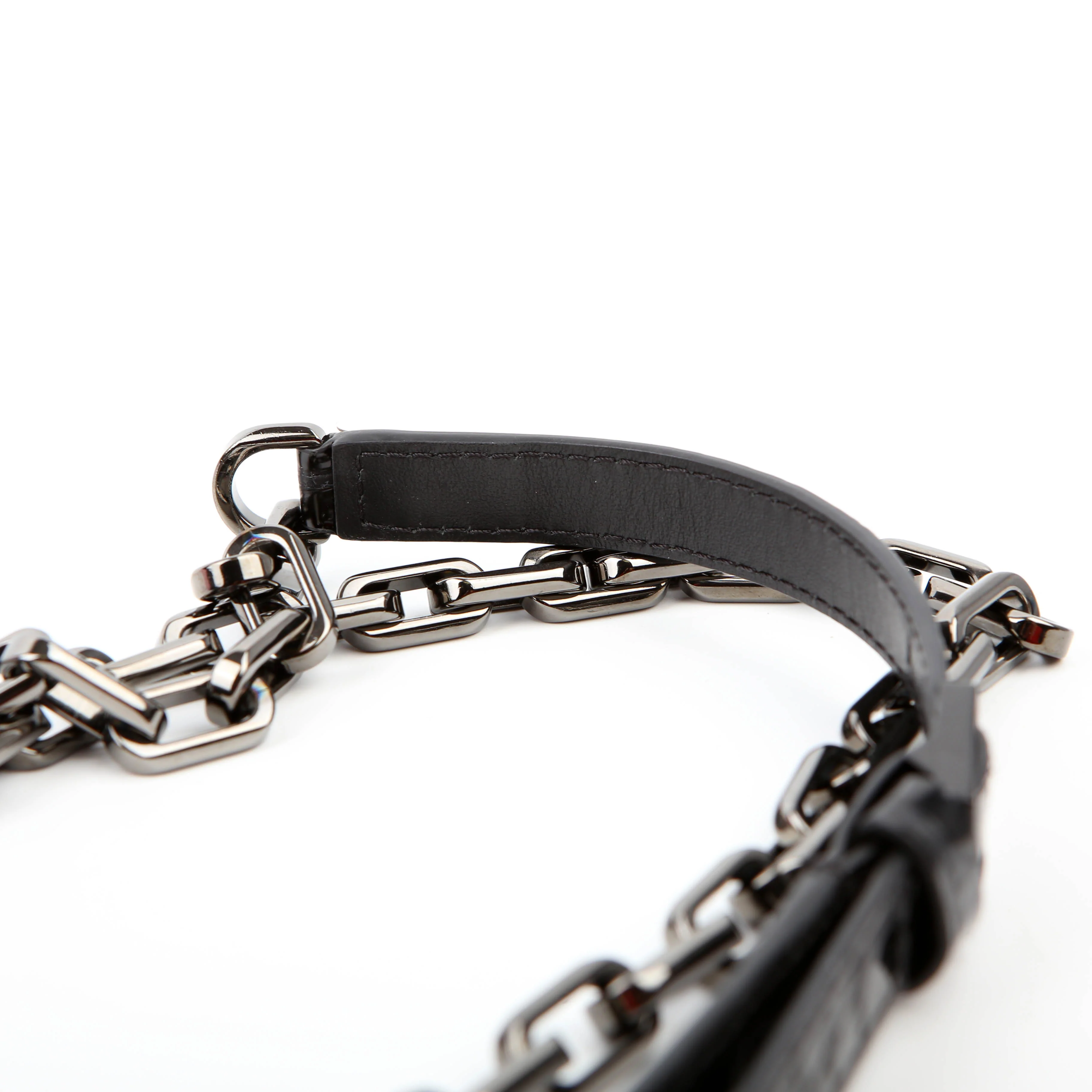 Loubi54 Small Chain Croc Embossed Black - Image 7