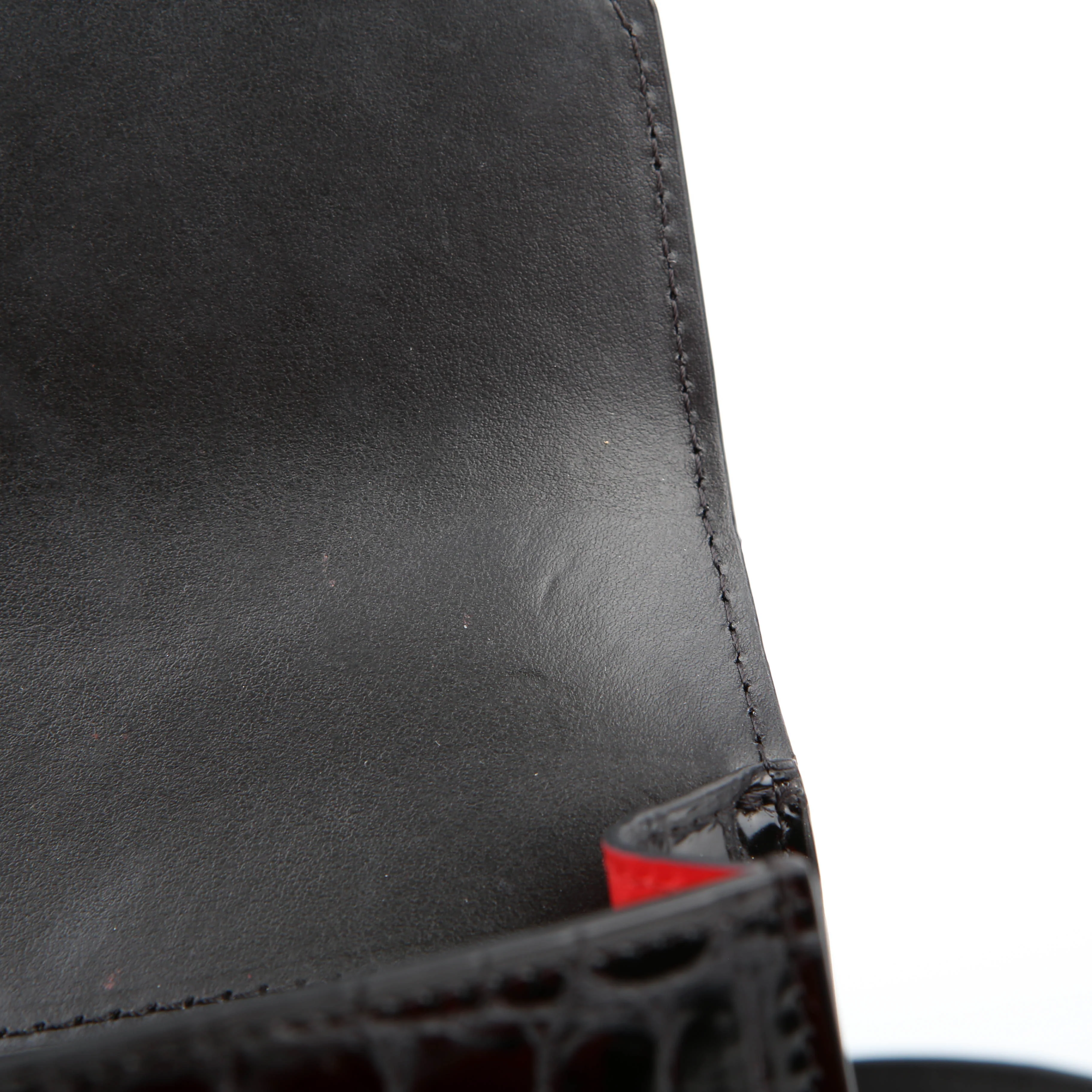 Loubi54 Small Chain Croc Embossed Black - Image 9