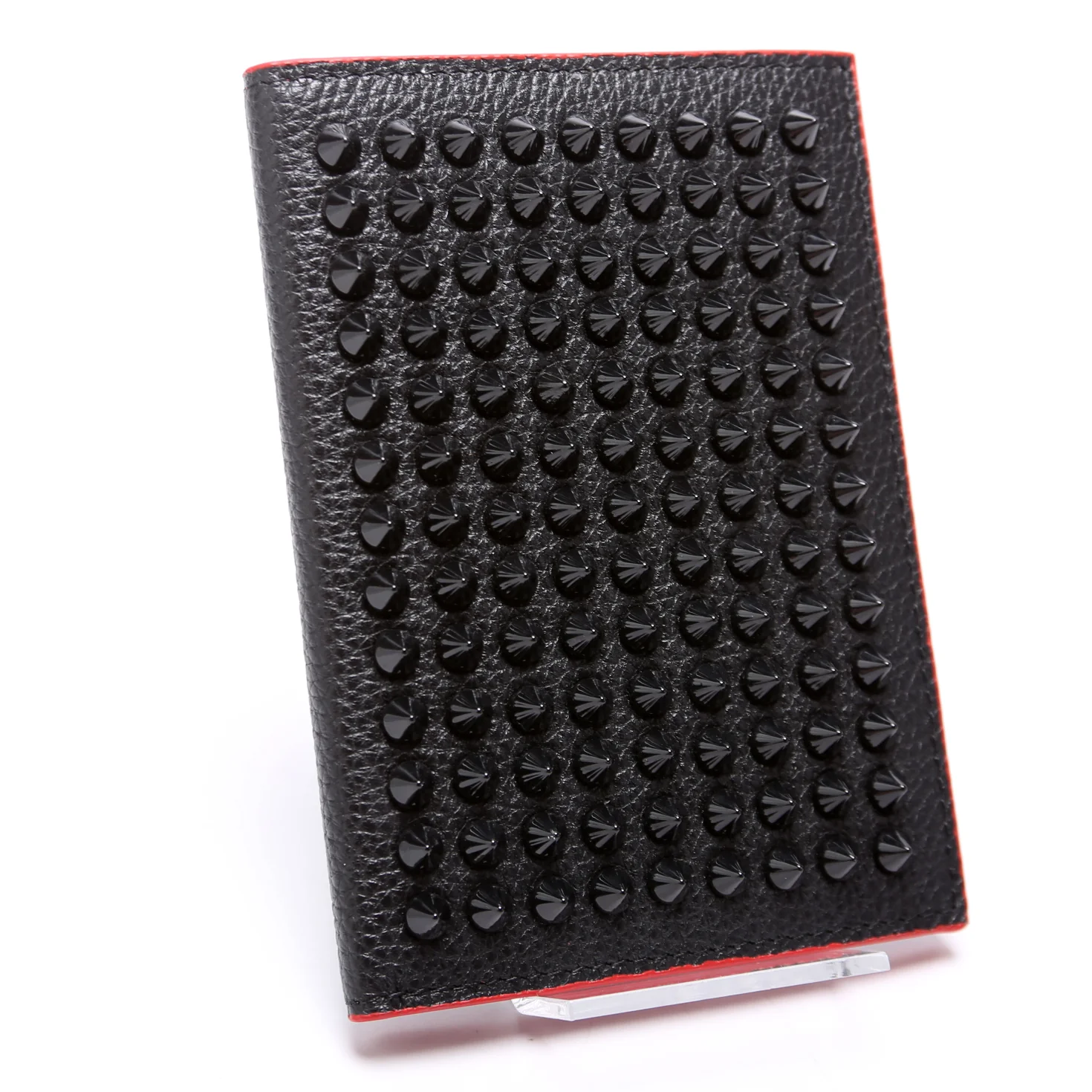 Loubipass Spike Calfskin Passport Holder Black - Image 2