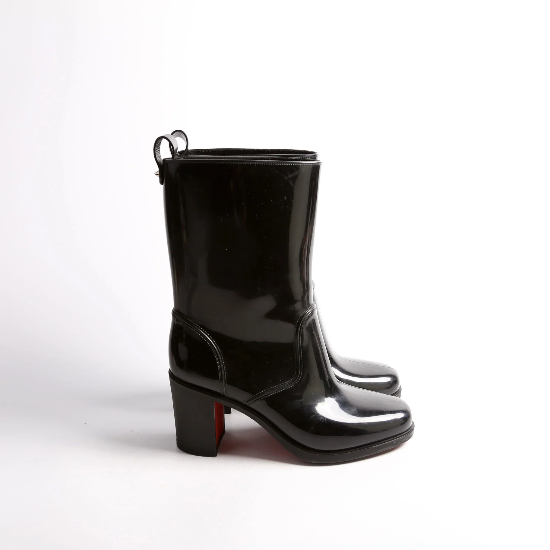 Loubirain 70MM Rubber Rain Boots Size 39 Black - Image 8