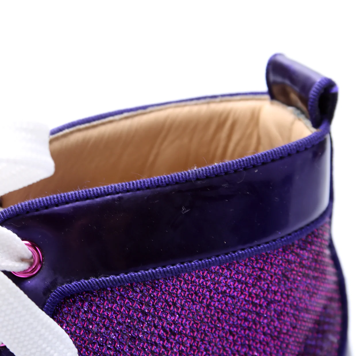 Louis Orlato Flat Lame/Rhinestone Sneakers Size 39.5 Purple - Image 5