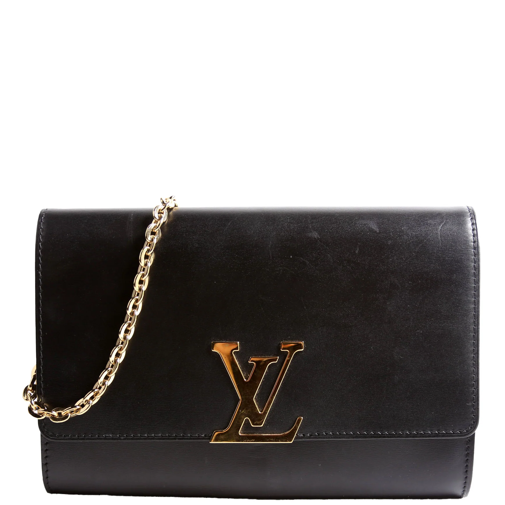 Louise GM Chain Bag Calfskin Black
