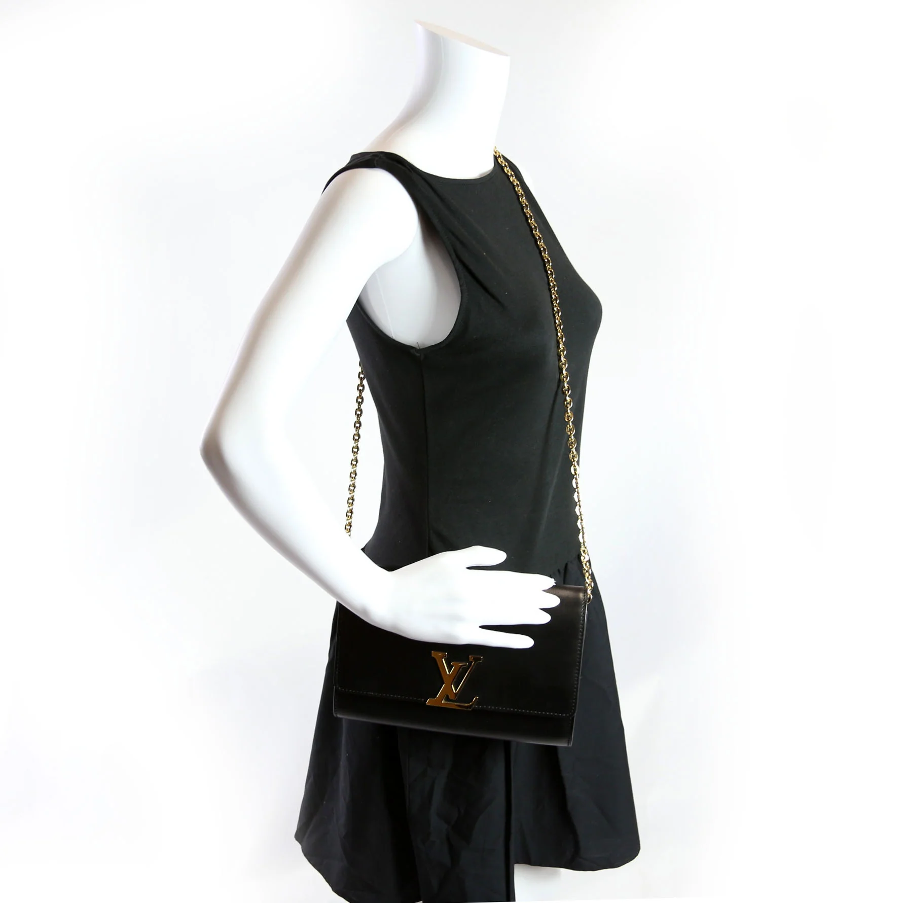 Louise GM Chain Bag Calfskin Black - Image 13