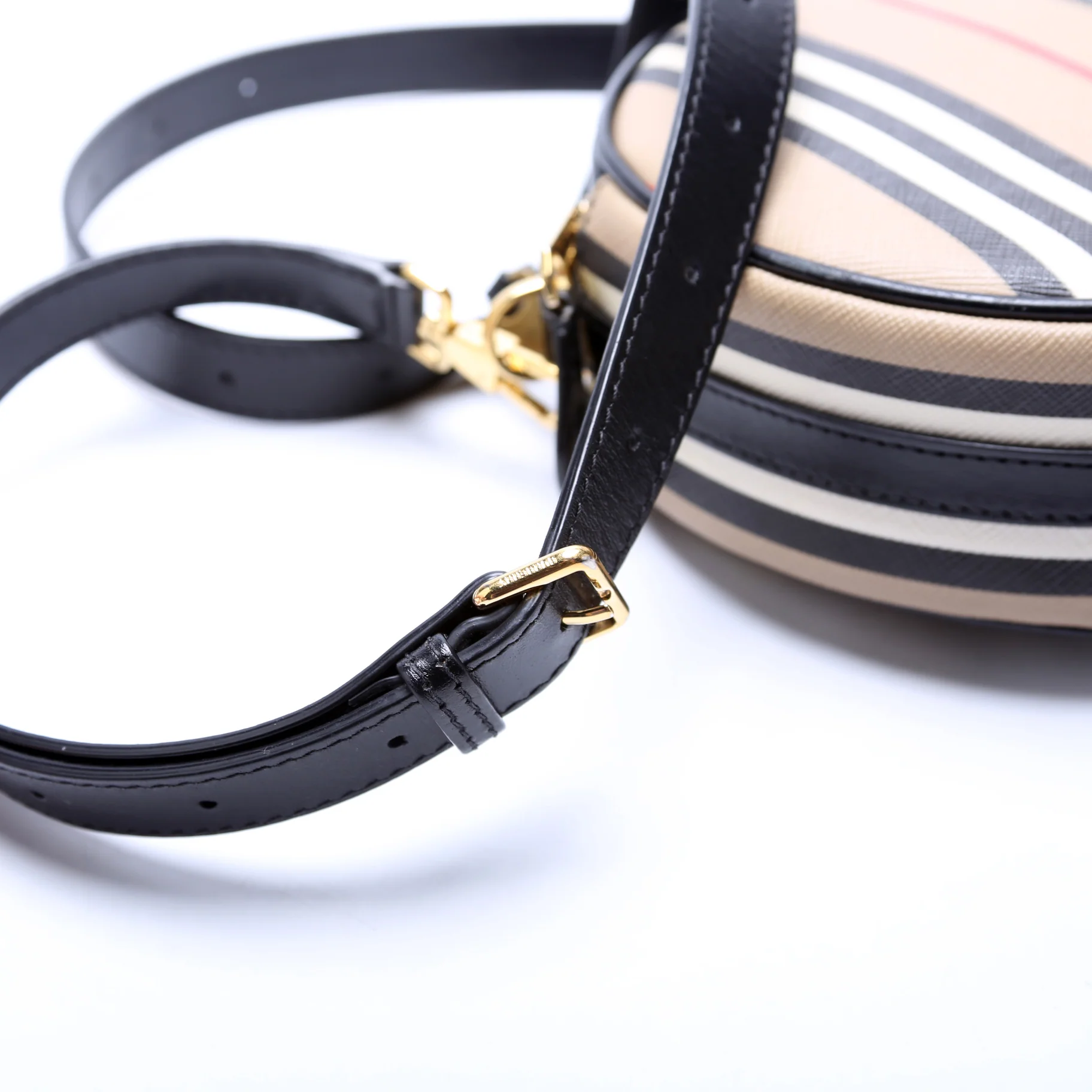 Louise Icon Stripe E-Canvas Crossbody Black - Image 5