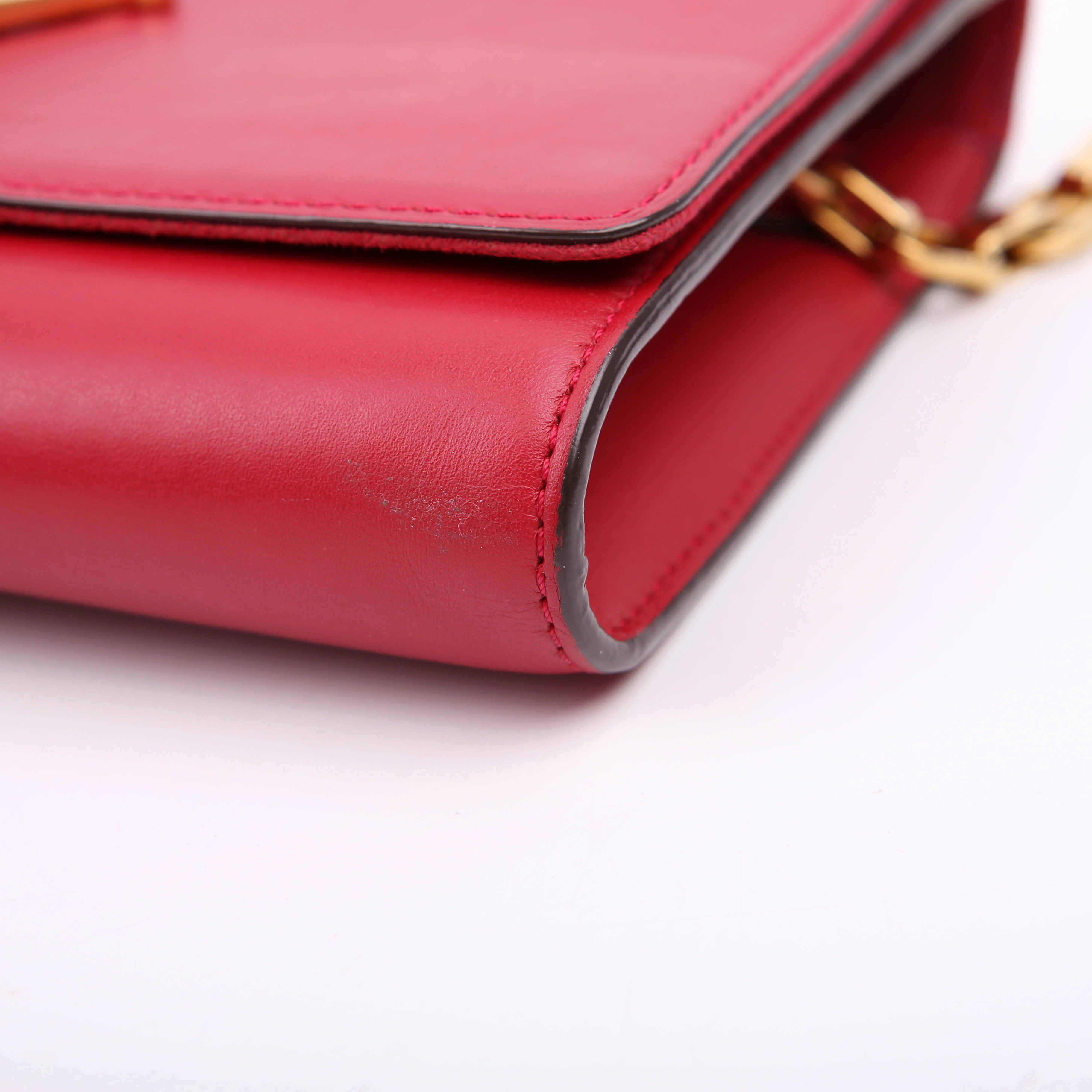 Louise MM Chain Bag Calfskin Red - Image 6
