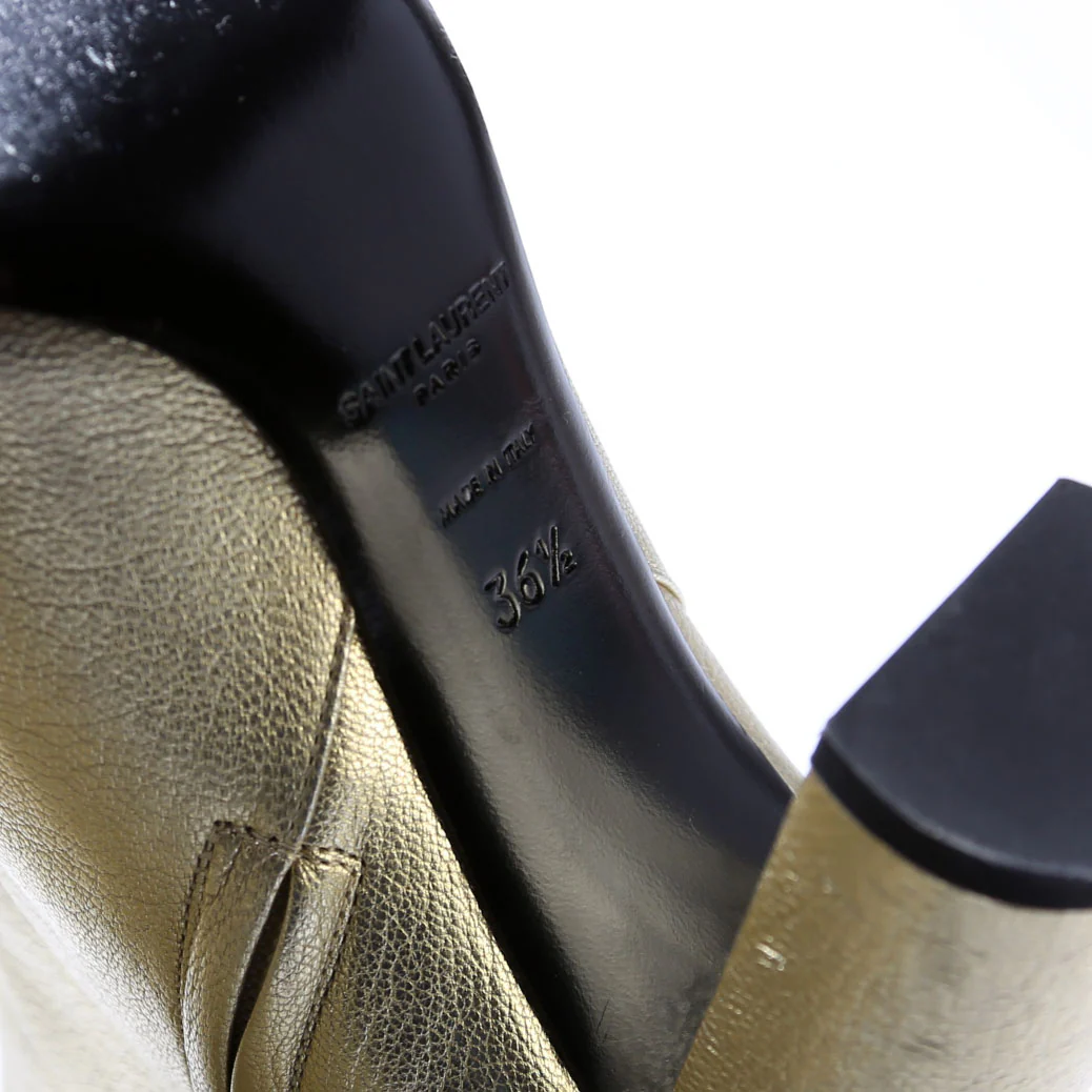 Loulou Metallic Ankle Boots Size 35.5 Champagne - Image 11