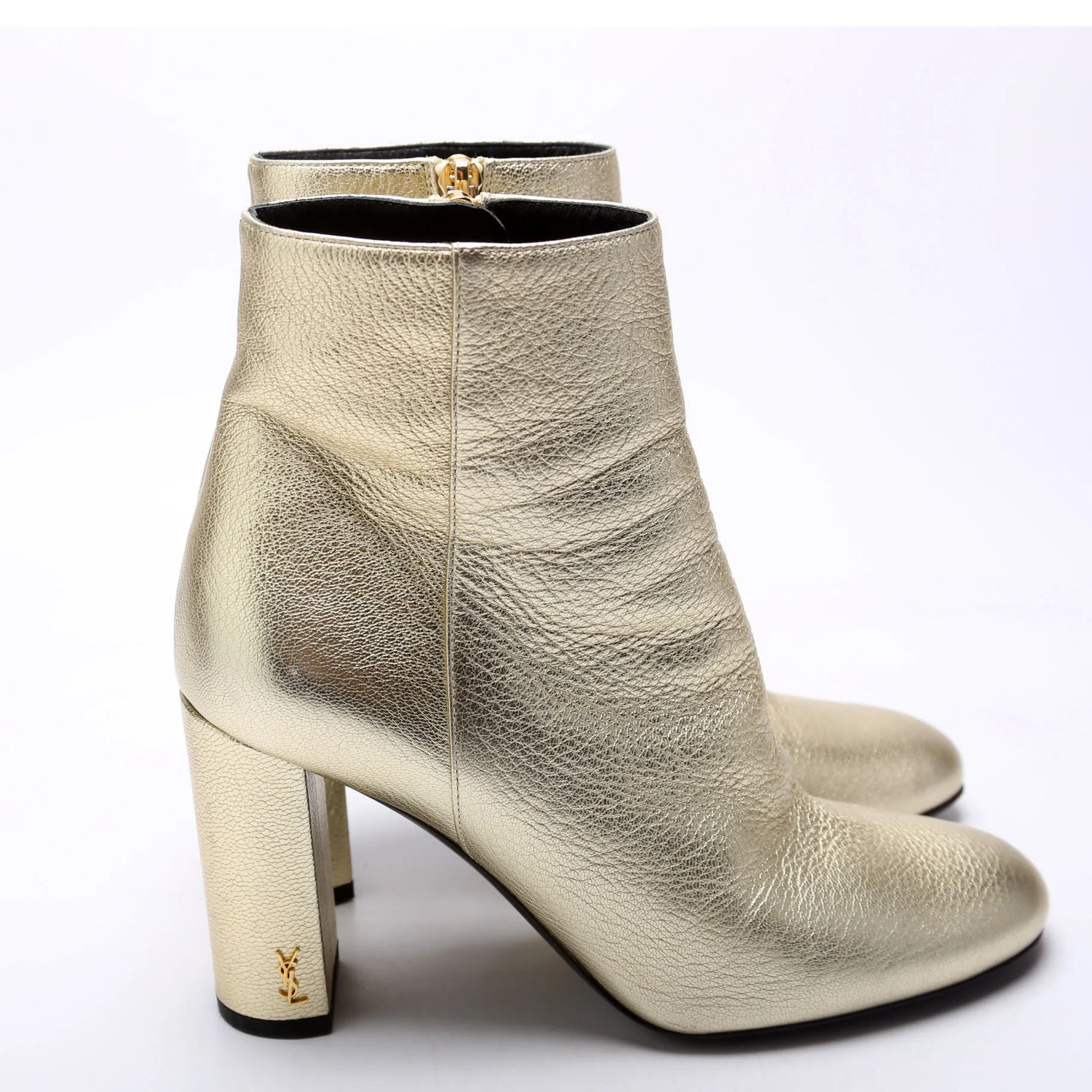 Loulou Metallic Ankle Boots Size 35.5 Champagne - Image 3