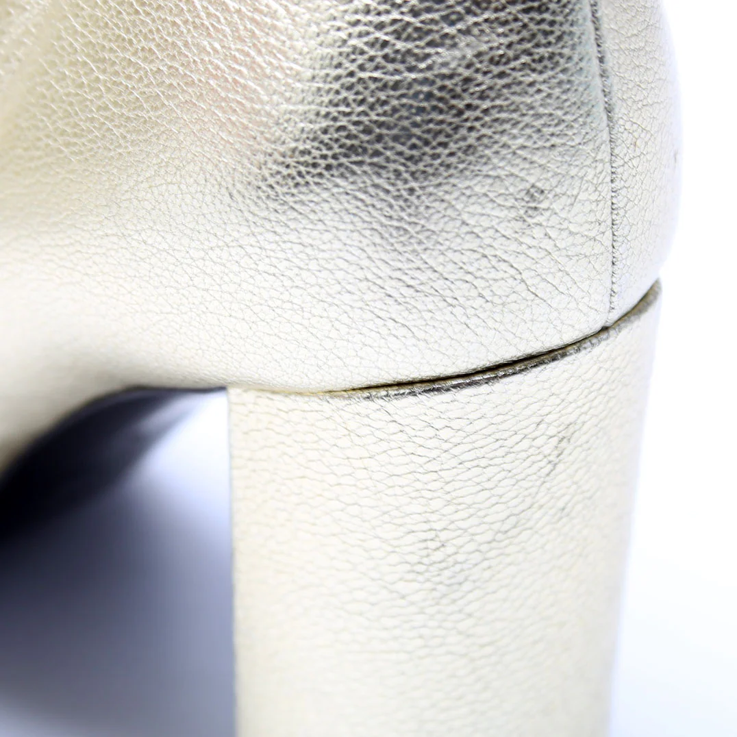 Loulou Metallic Ankle Boots Size 35.5 Champagne - Image 9