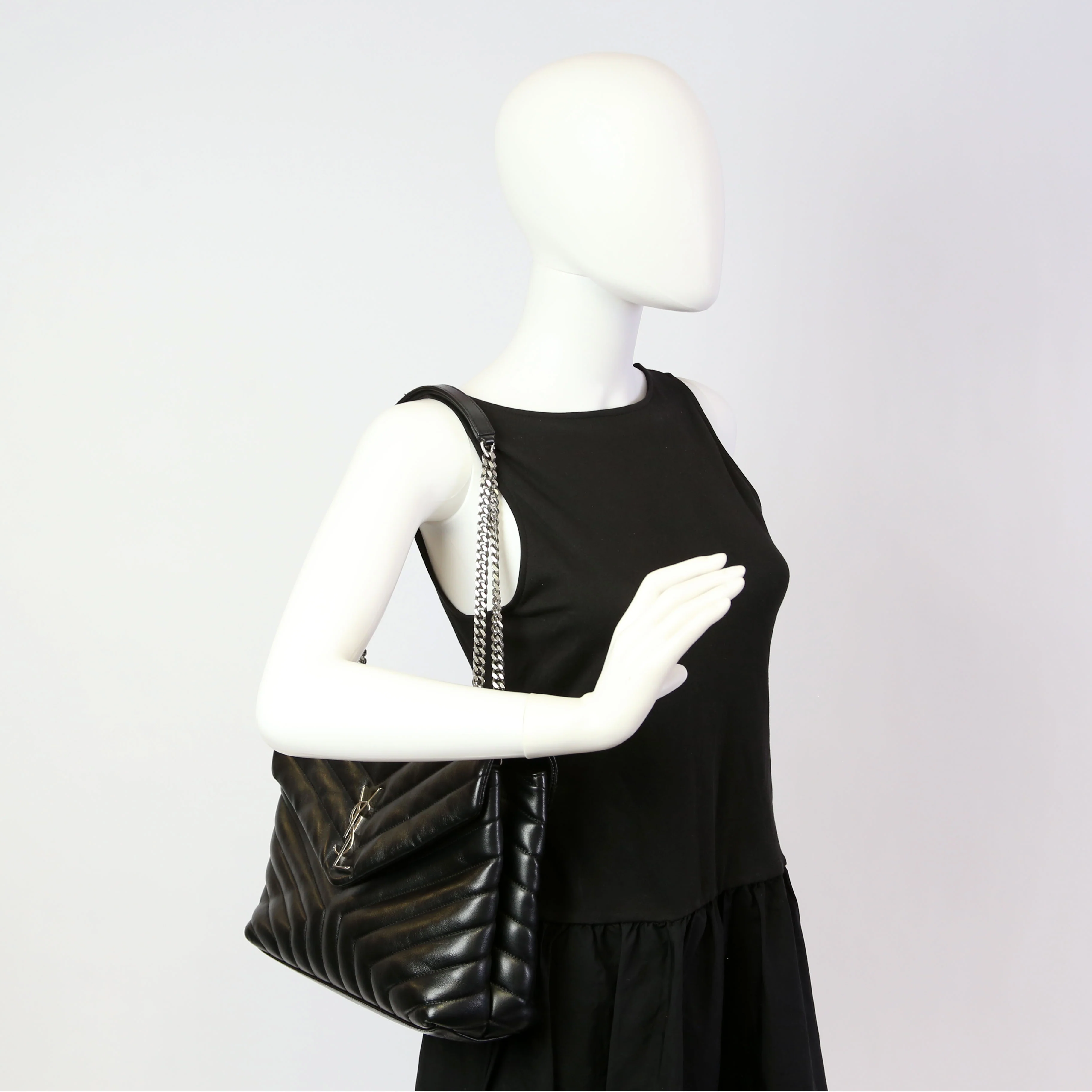 Loulou Satchel Medium Black 487216 - Image 14