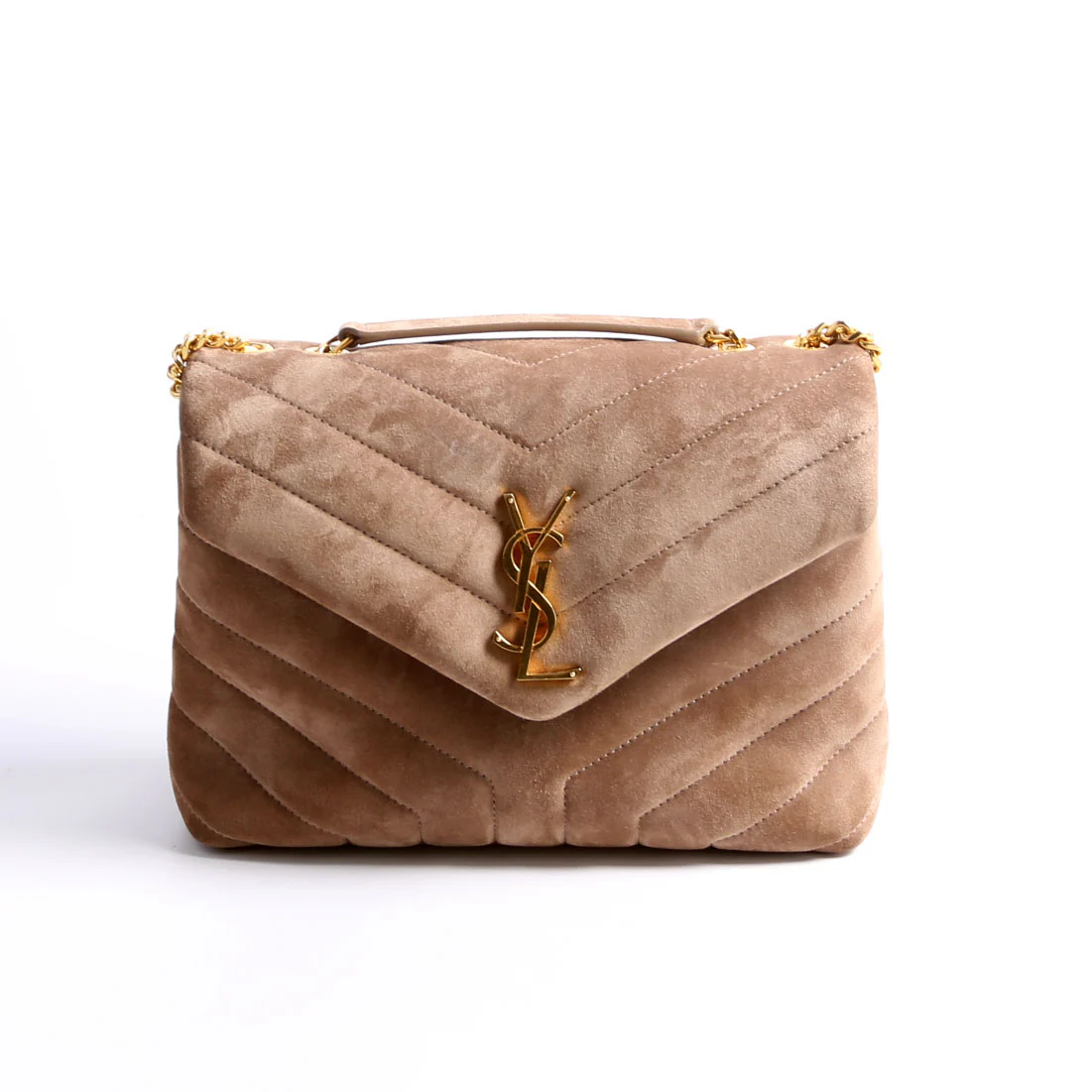 LouLou Satchel Small Suede 494699 Taupe - Image 2