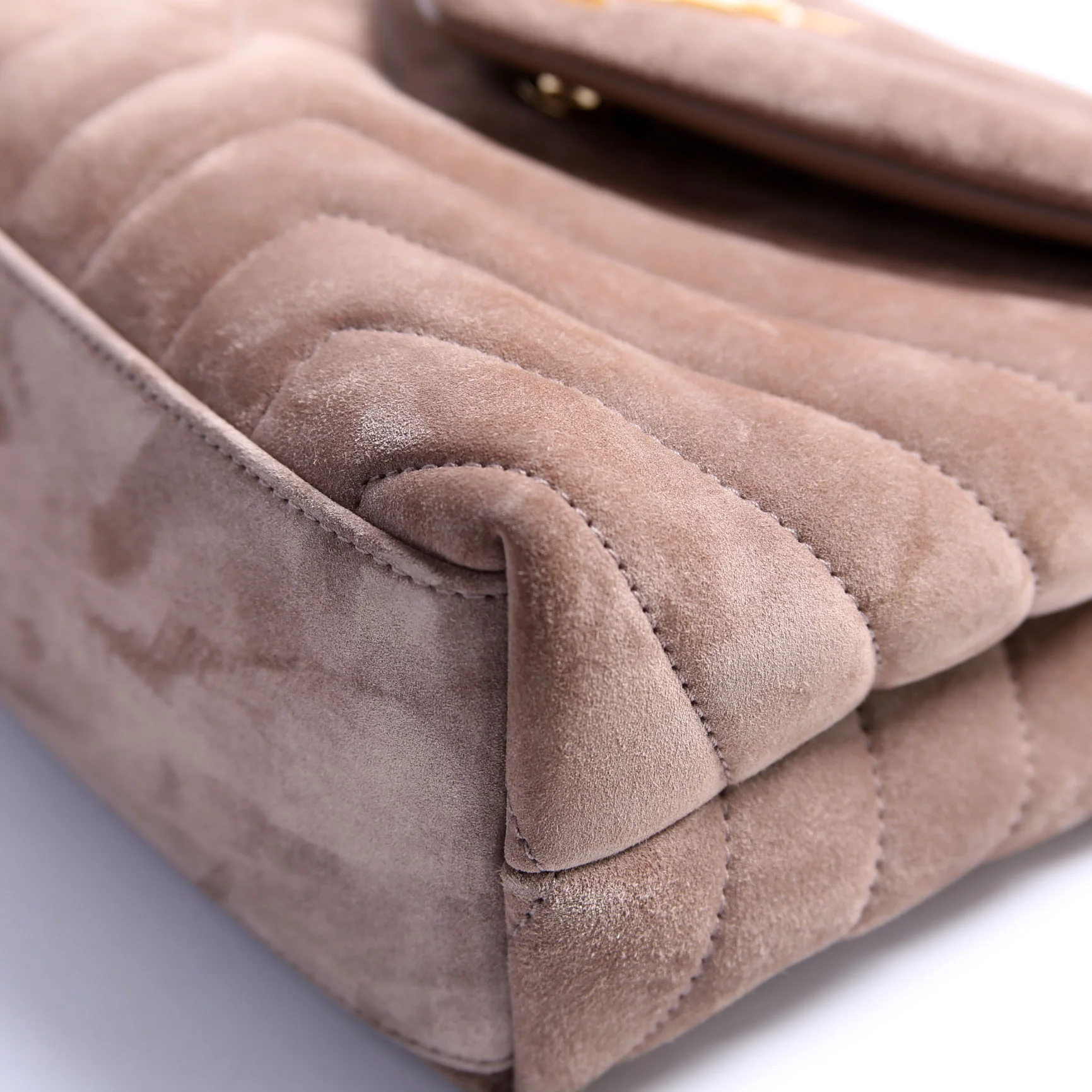 LouLou Satchel Small Suede 494699 Taupe - Image 8