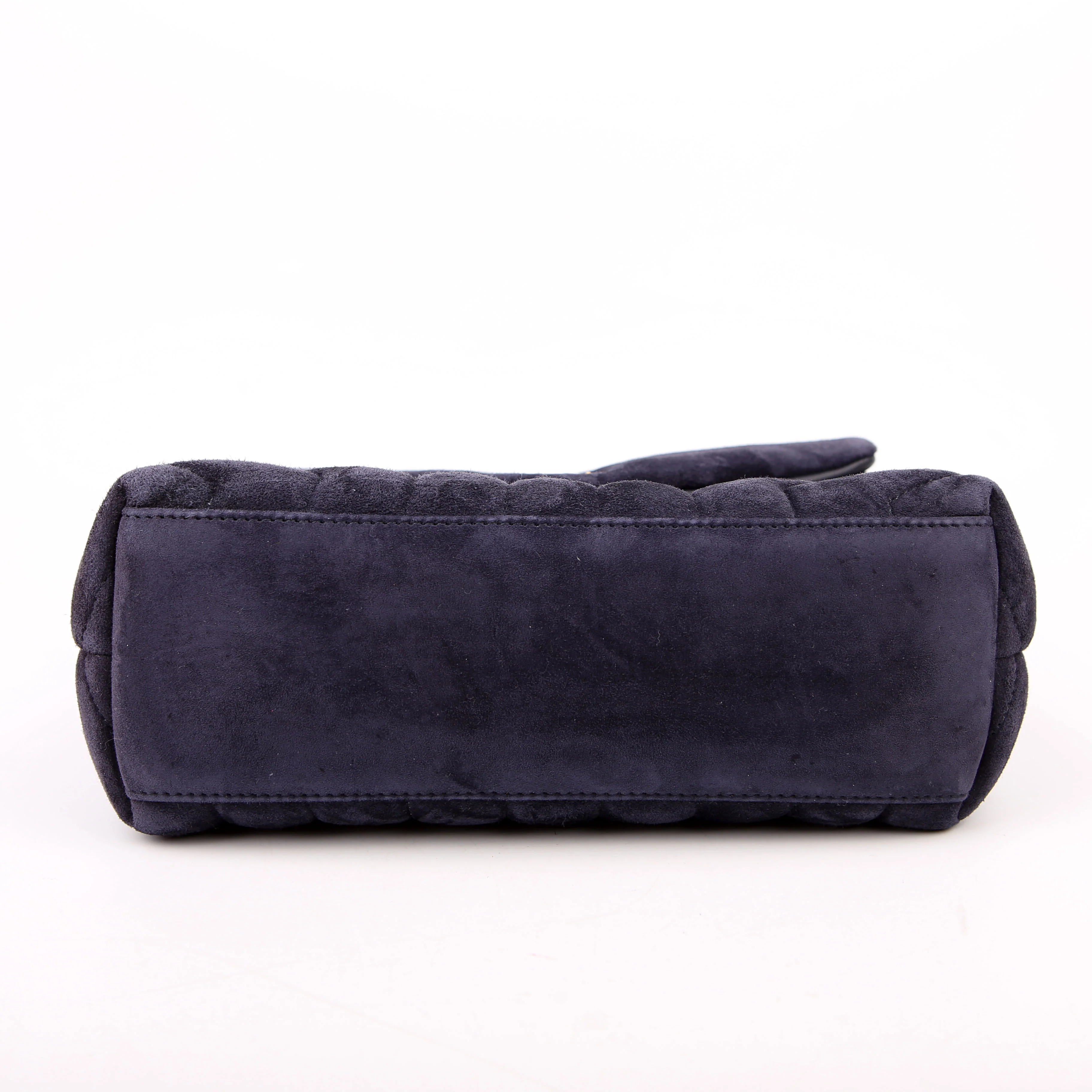 Loulou Satchel Small Suede Navy - Image 4