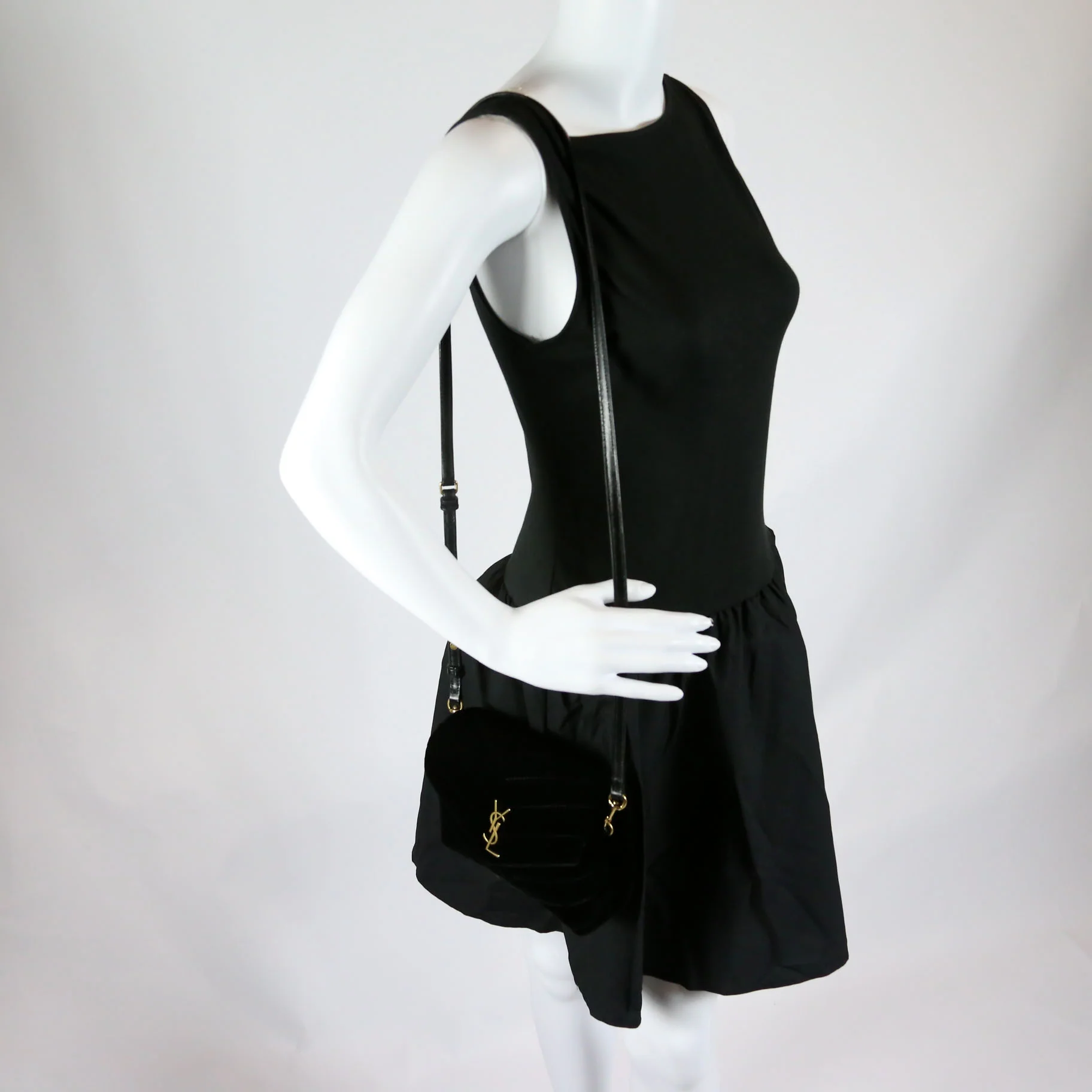 LouLou Satchel Top Crossbody Velvet 467072 Black - Image 9