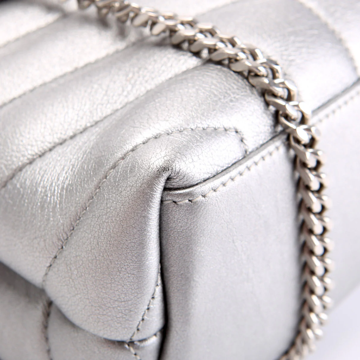 Loulou Satchell Small 494699 Silver - Image 5