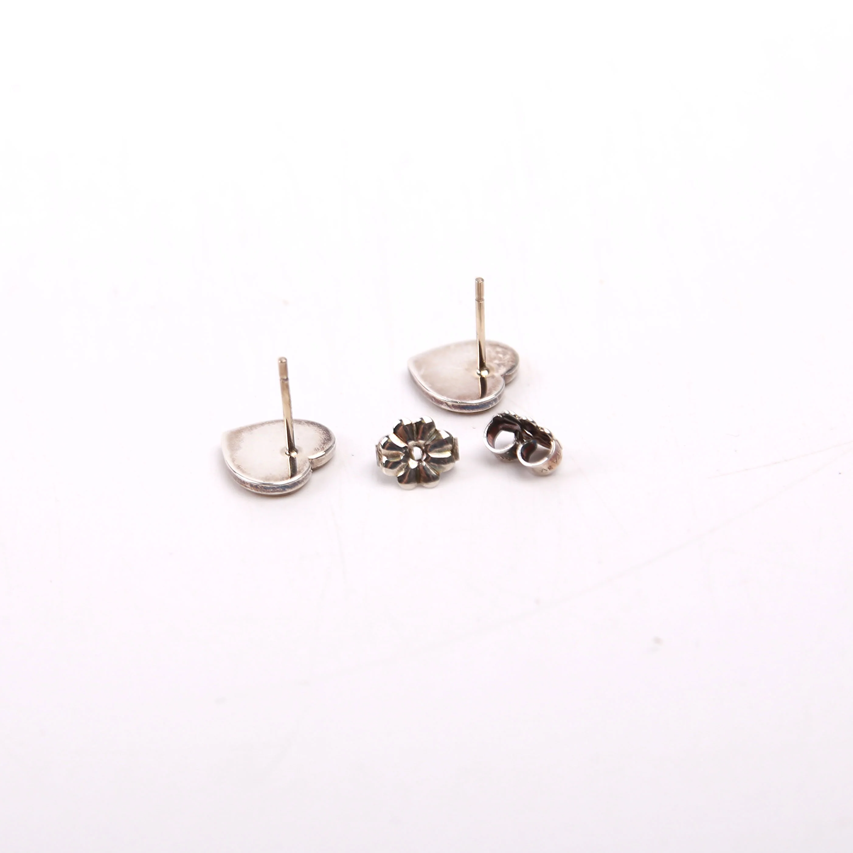 Love Heart Enamel Studs 925 Silver/Blue - Image 3