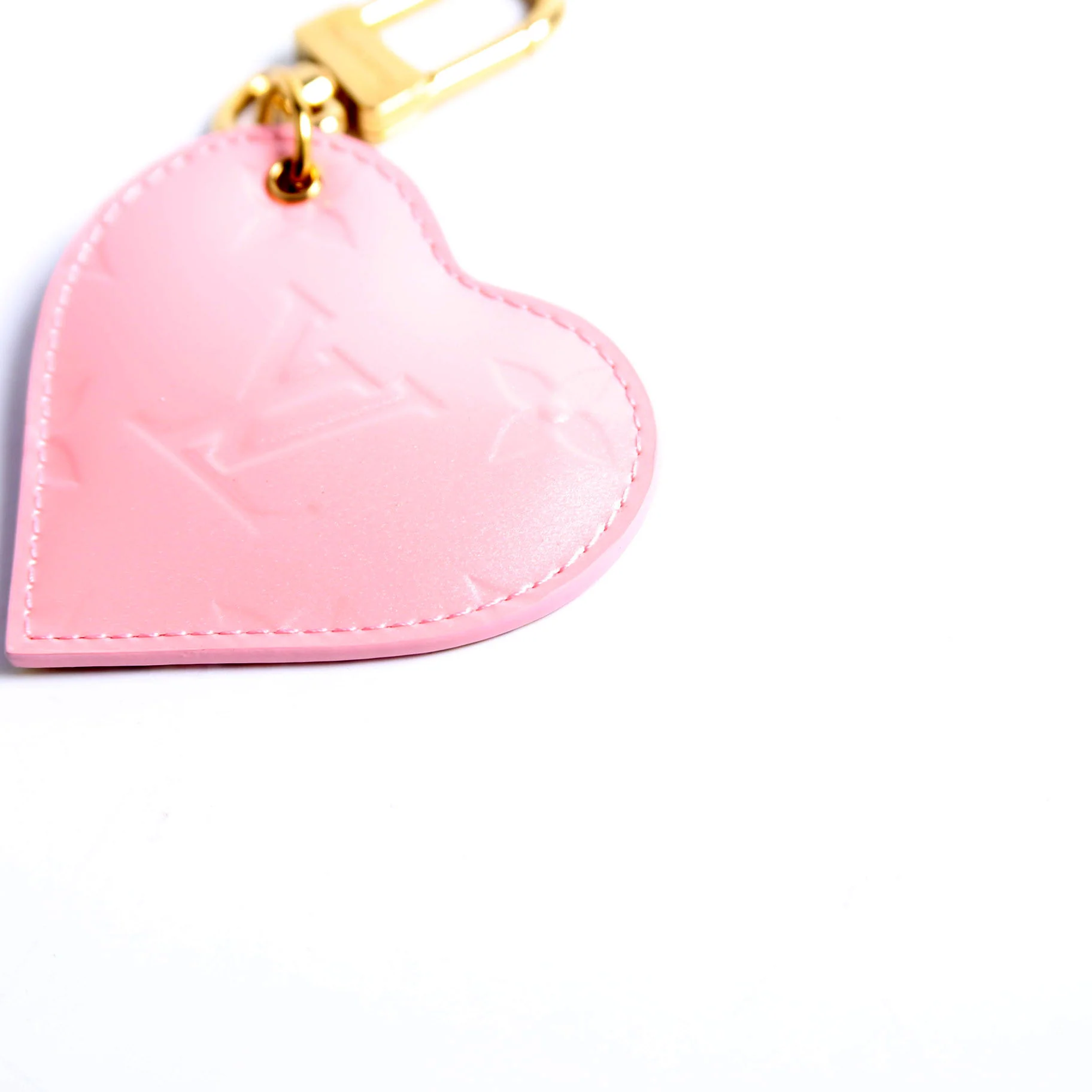 Love Lock Heart Vernis Key Ring Bag Charm Pink - Image 3
