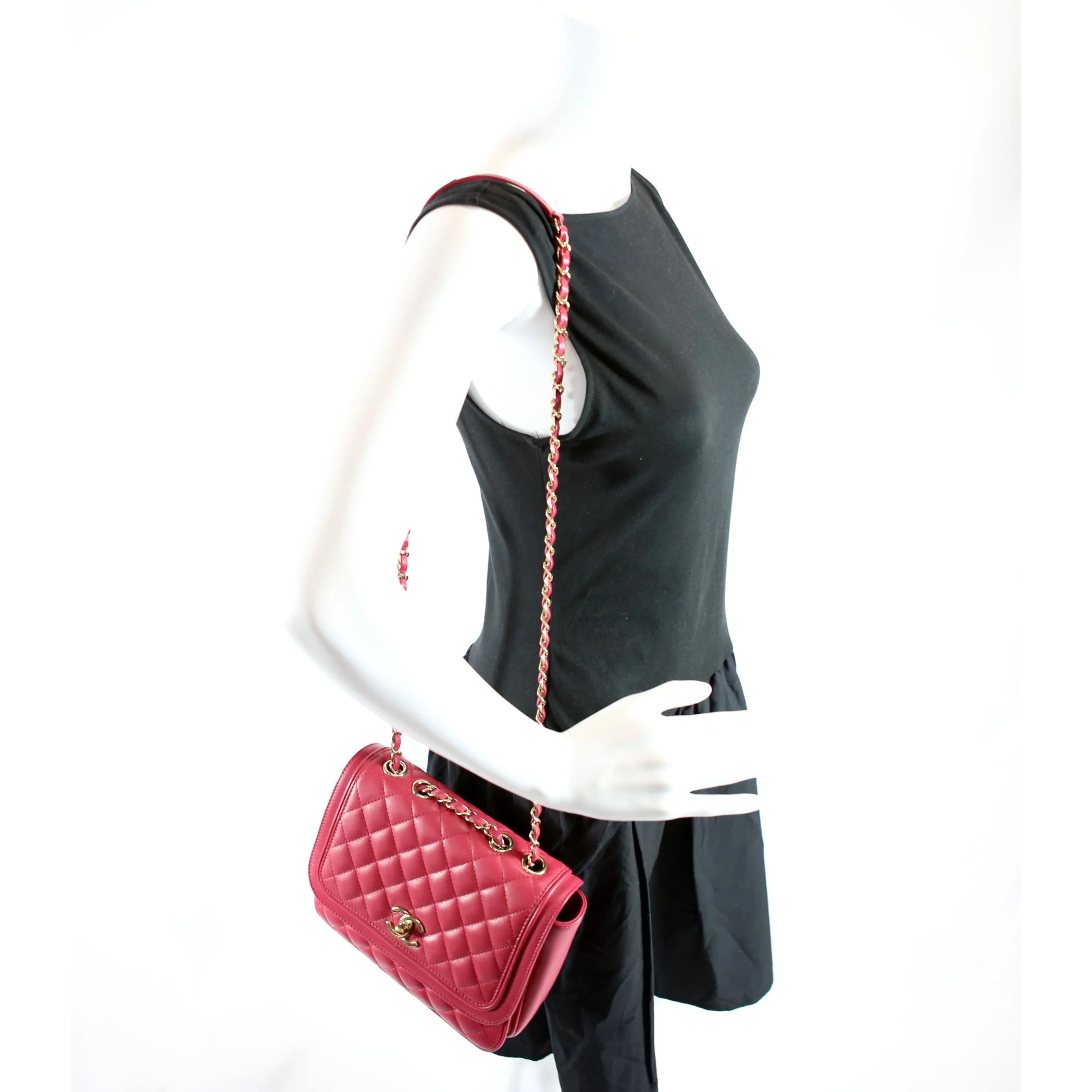 Lovely Day Medium Flap Lambskin 26M Berry - Image 13