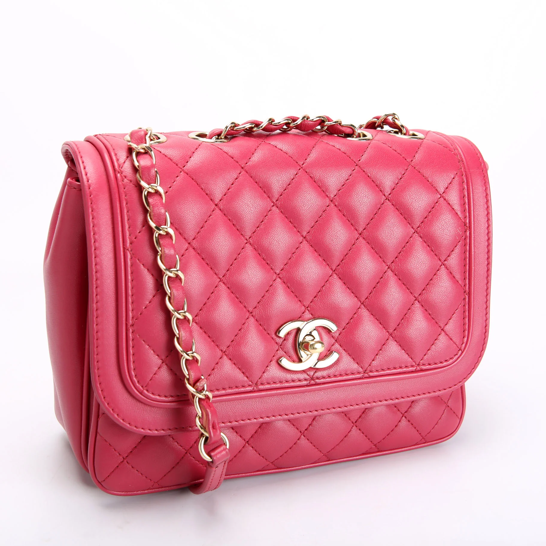 Lovely Day Medium Flap Lambskin 26M Berry - Image 2