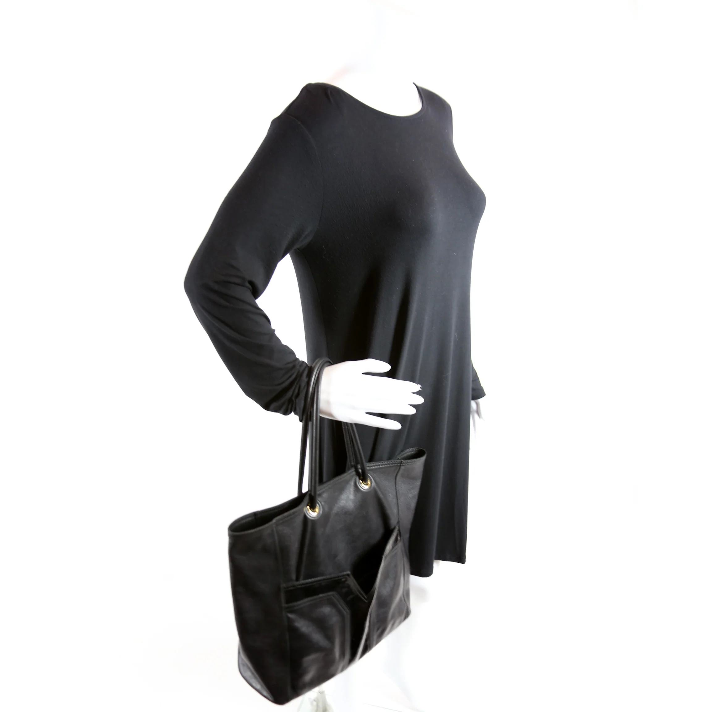Lucky Chyc Tote Calfskin 257213 Black - Image 12